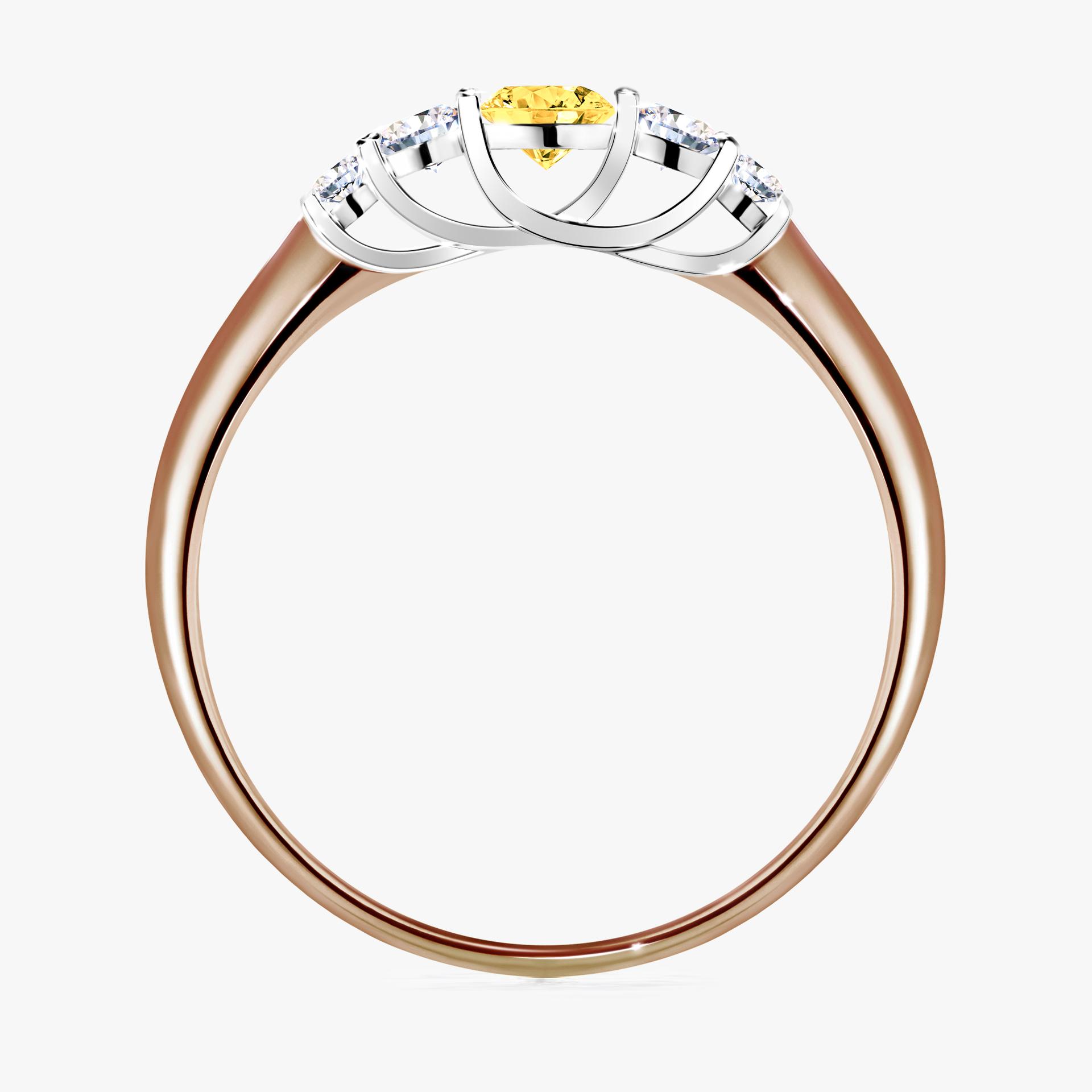 Pierscionek zareczynowy z szafirem zoltym 022 CT z rozowego zlota my darling 02