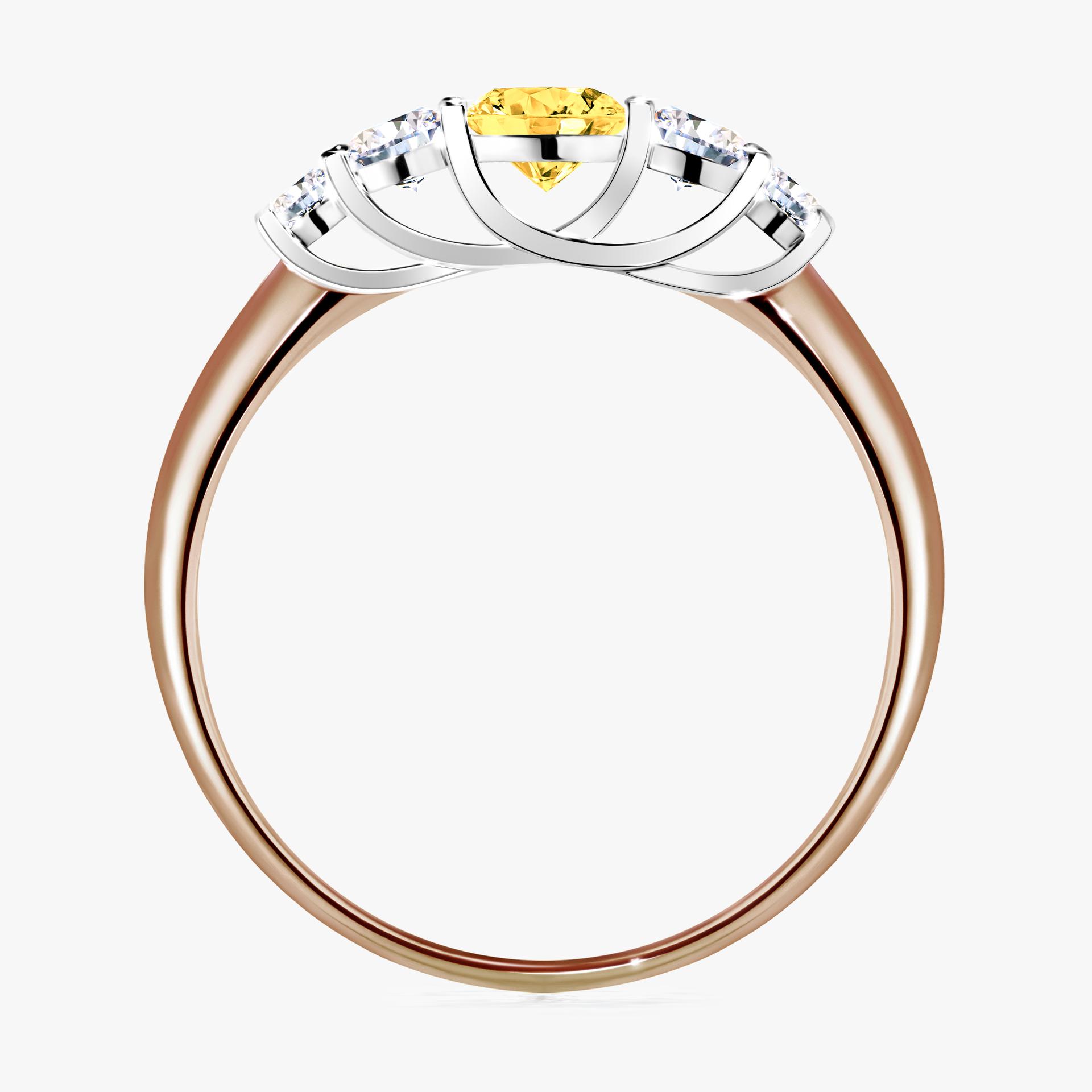 Pierscionek zareczynowy z szafirem zoltym 053 CT z rozowego zlota my darling 02