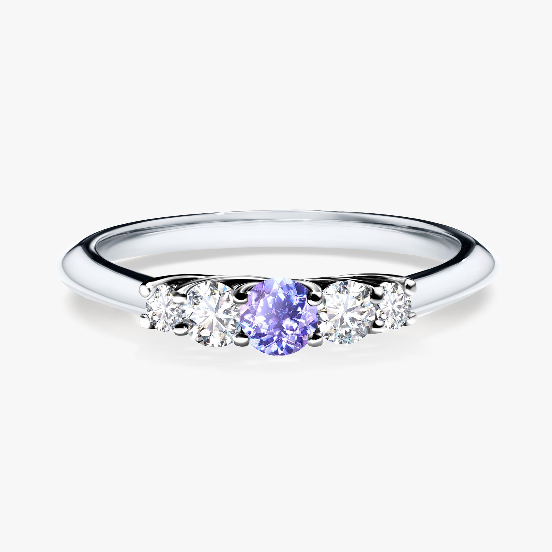 Pierścionek zaręczynowy My Darling z białego złota z tanzanitem 0,22ct
