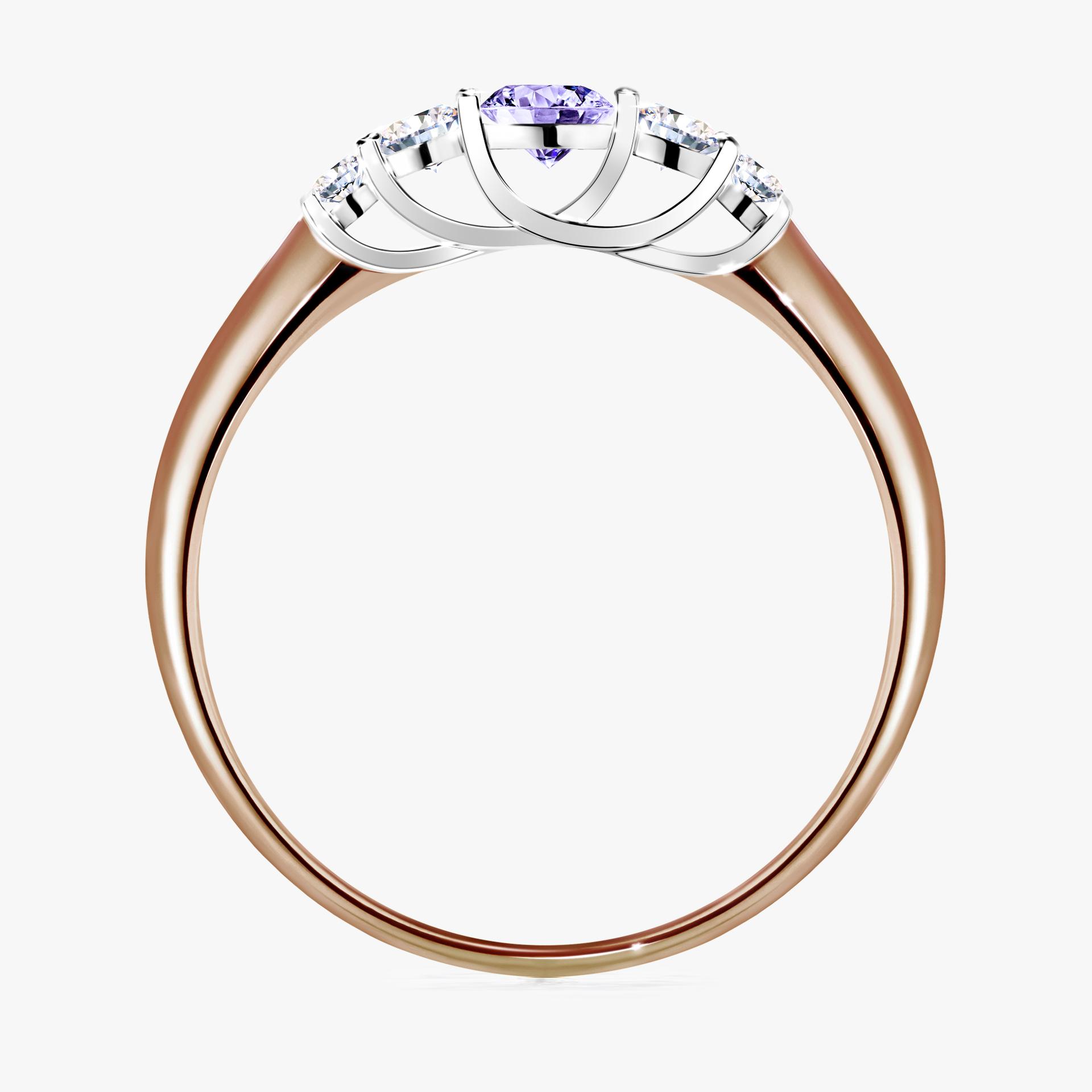 Pierscionek zareczynowy z tanzanitem 022 CT z rozowego zlota my darling 02