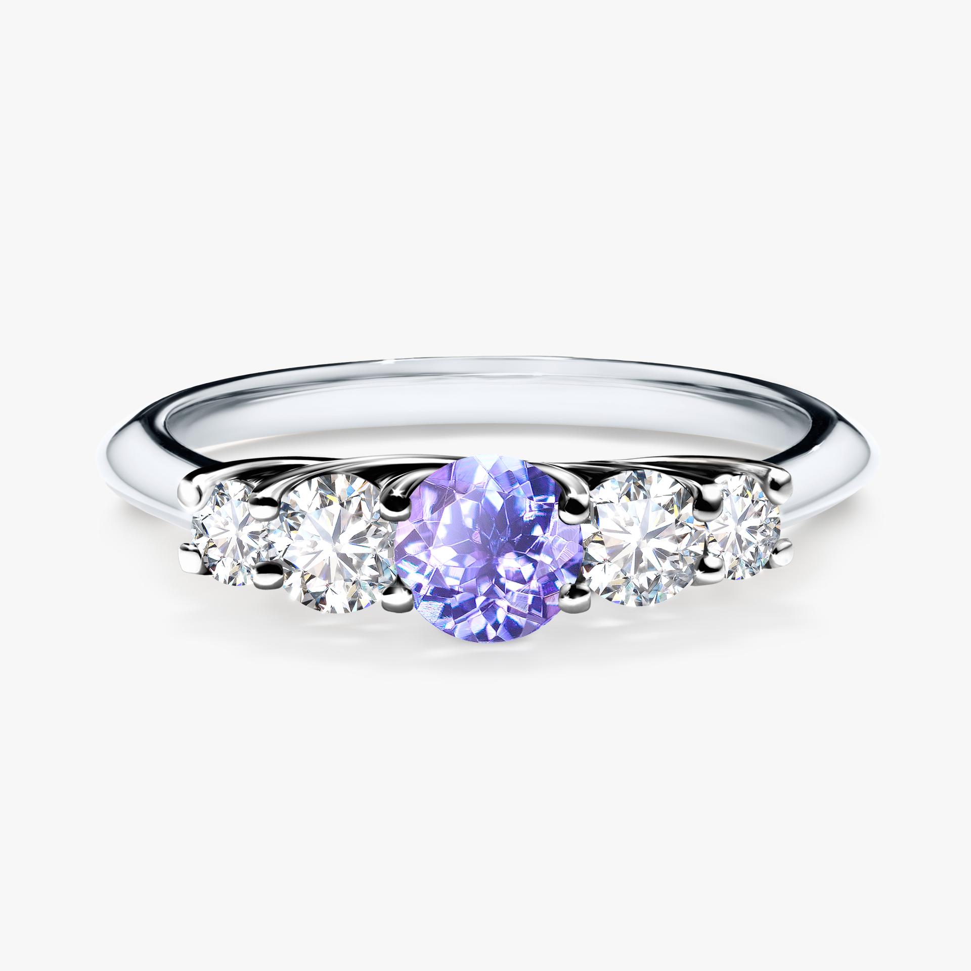 Pierscionek zareczynowy z tanzanitem 053 CT z bialego zlota my darling 01