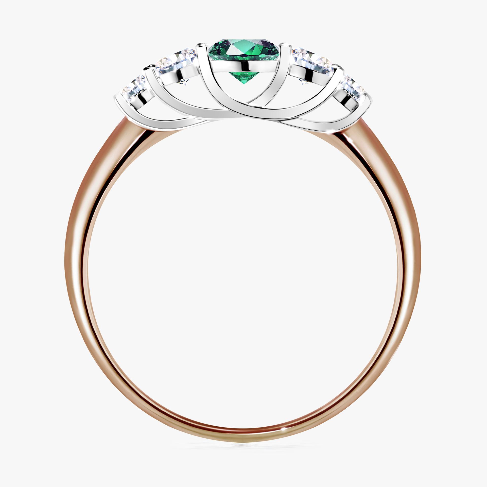 Pierscionek zareczynowy ze szmaragdem 053 CT z rozowego zlota my darling 02