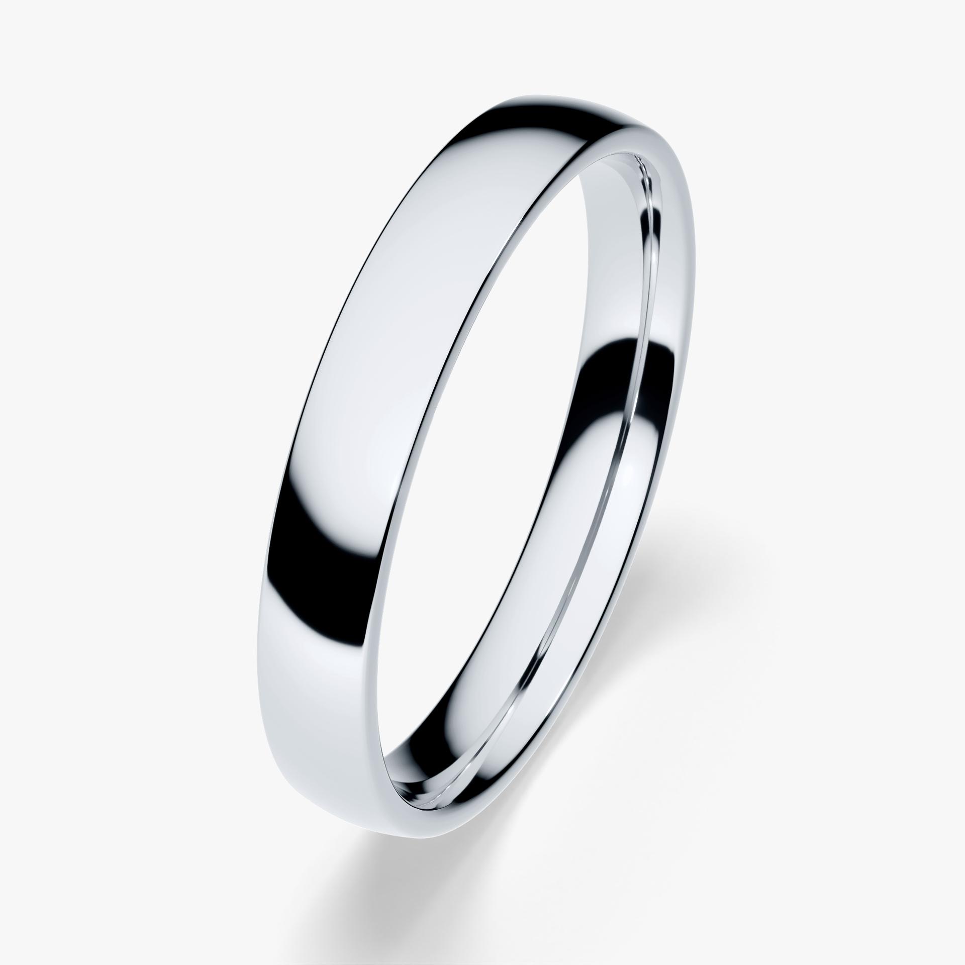 Obrączka ślubna Fit z białego złota 3mm
