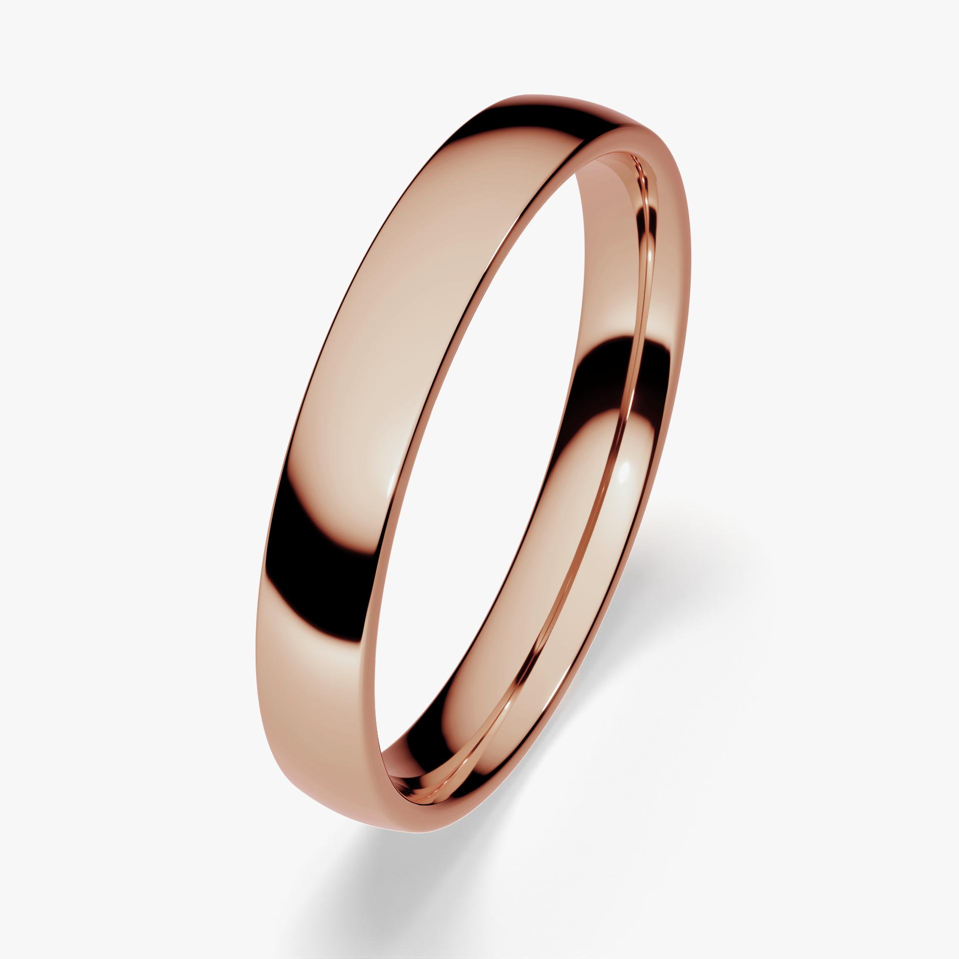Obrączka ślubna Fit z różowego złota 3mm