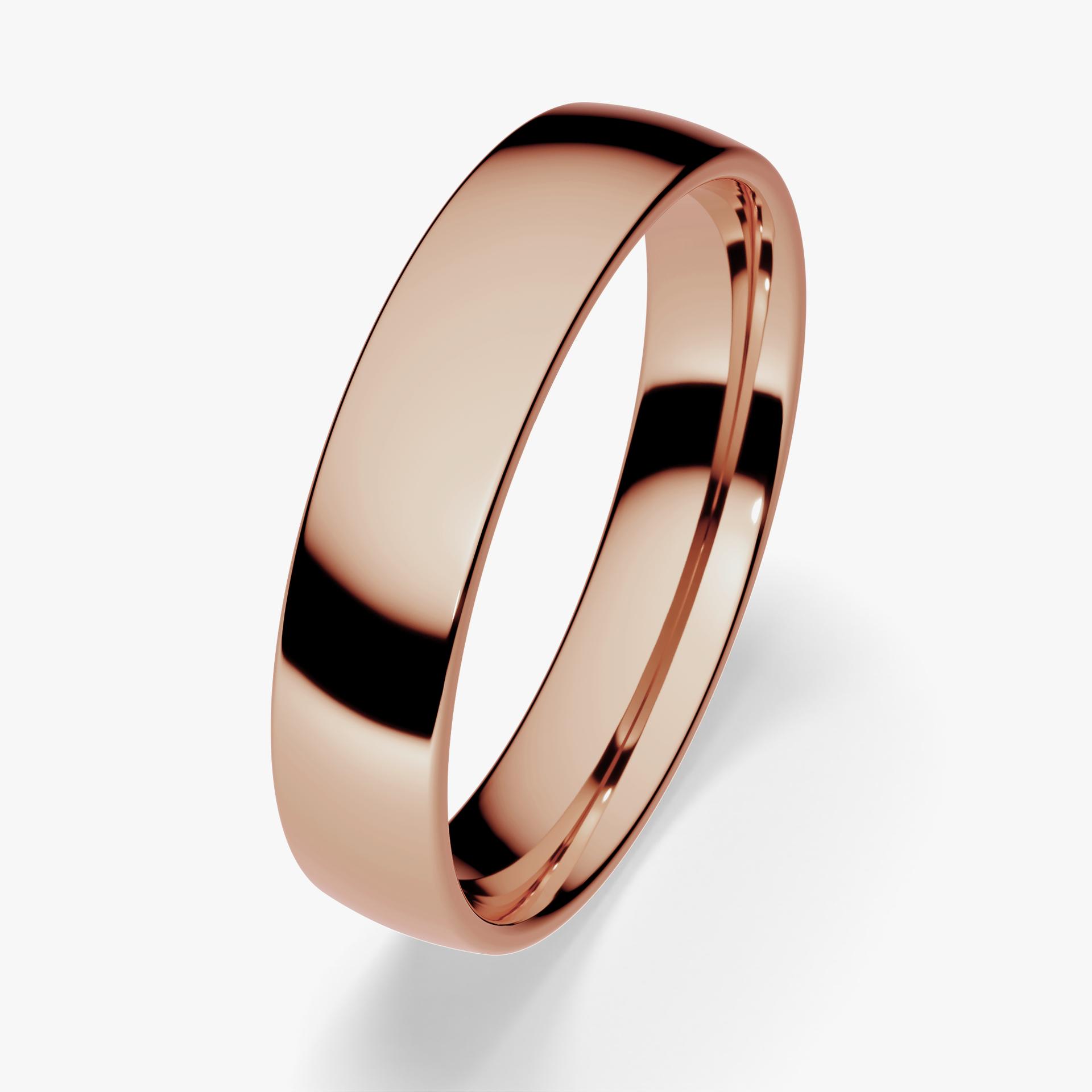 Obraczka slubna polokrogla fit 4 5 mm z rozowego zlota 01