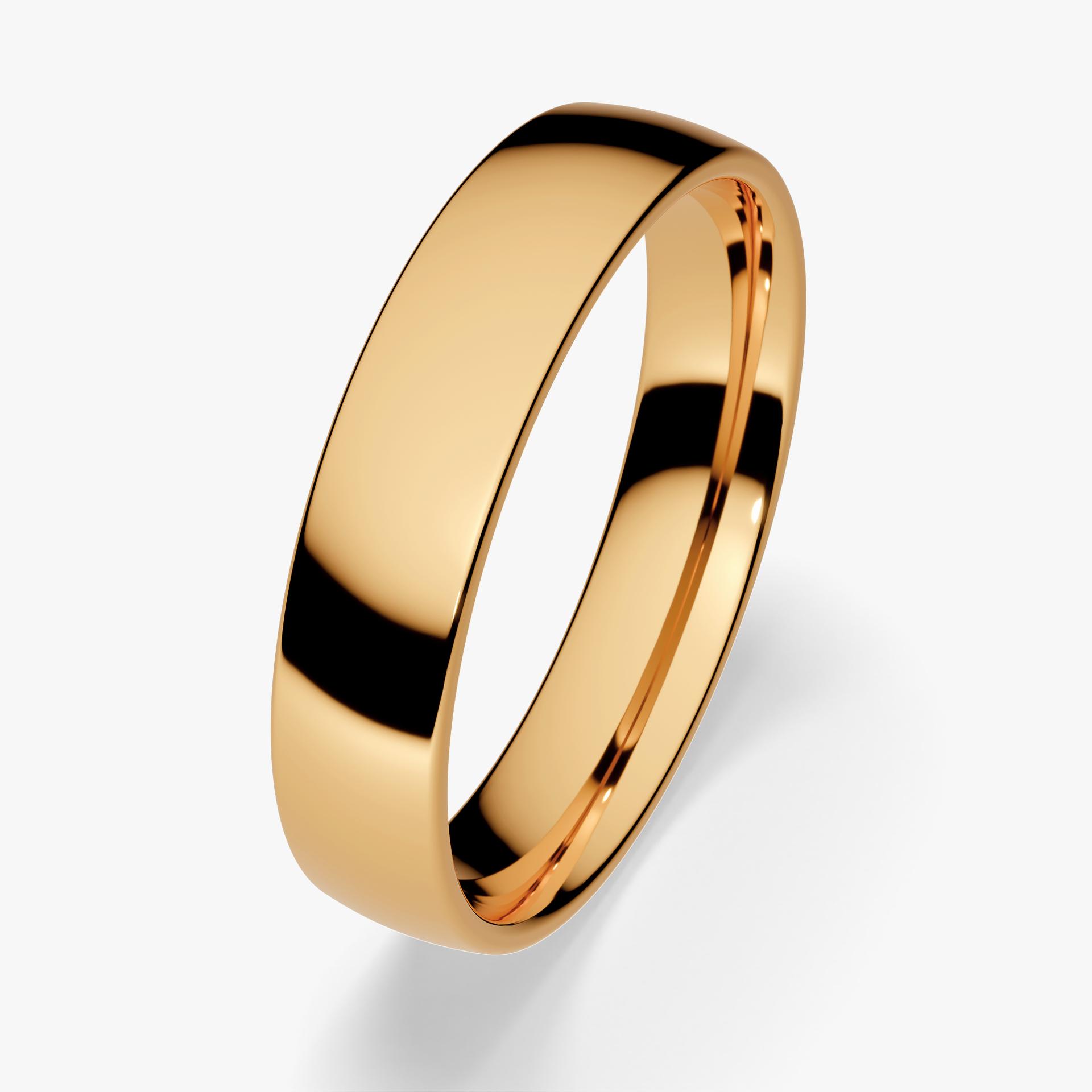 Obrączka ślubna Fit z żółtego złota 4,5mm