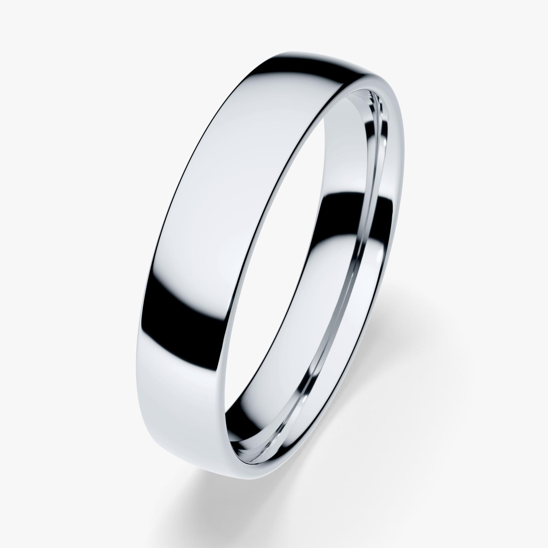 Obrączka ślubna Fit z białego złota 4mm