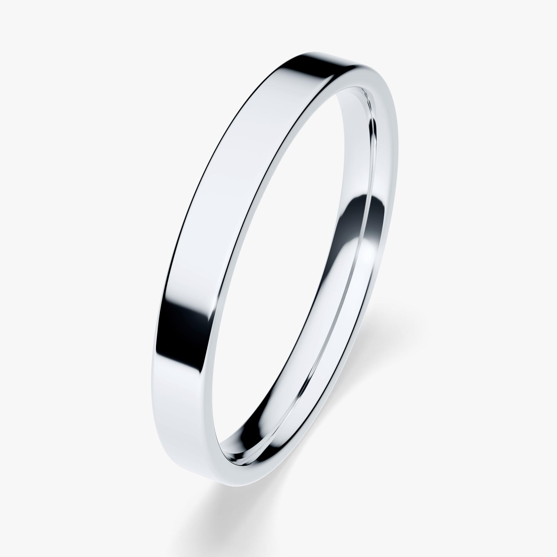 Obrączka ślubna Płaska z białego złota 2,5mm