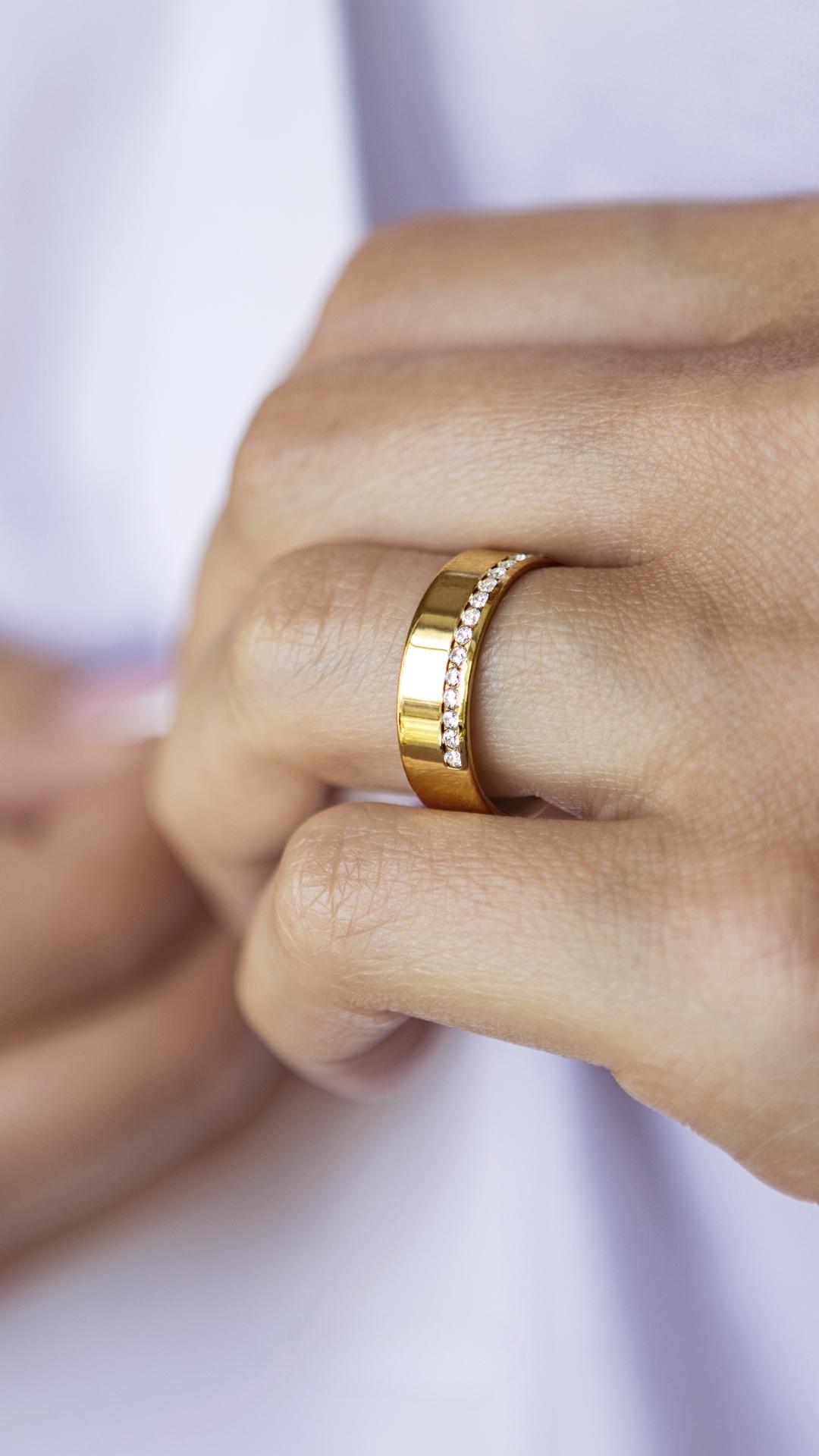 Obraczka slubna plaska 5,5 mm z zoltego zlota 08