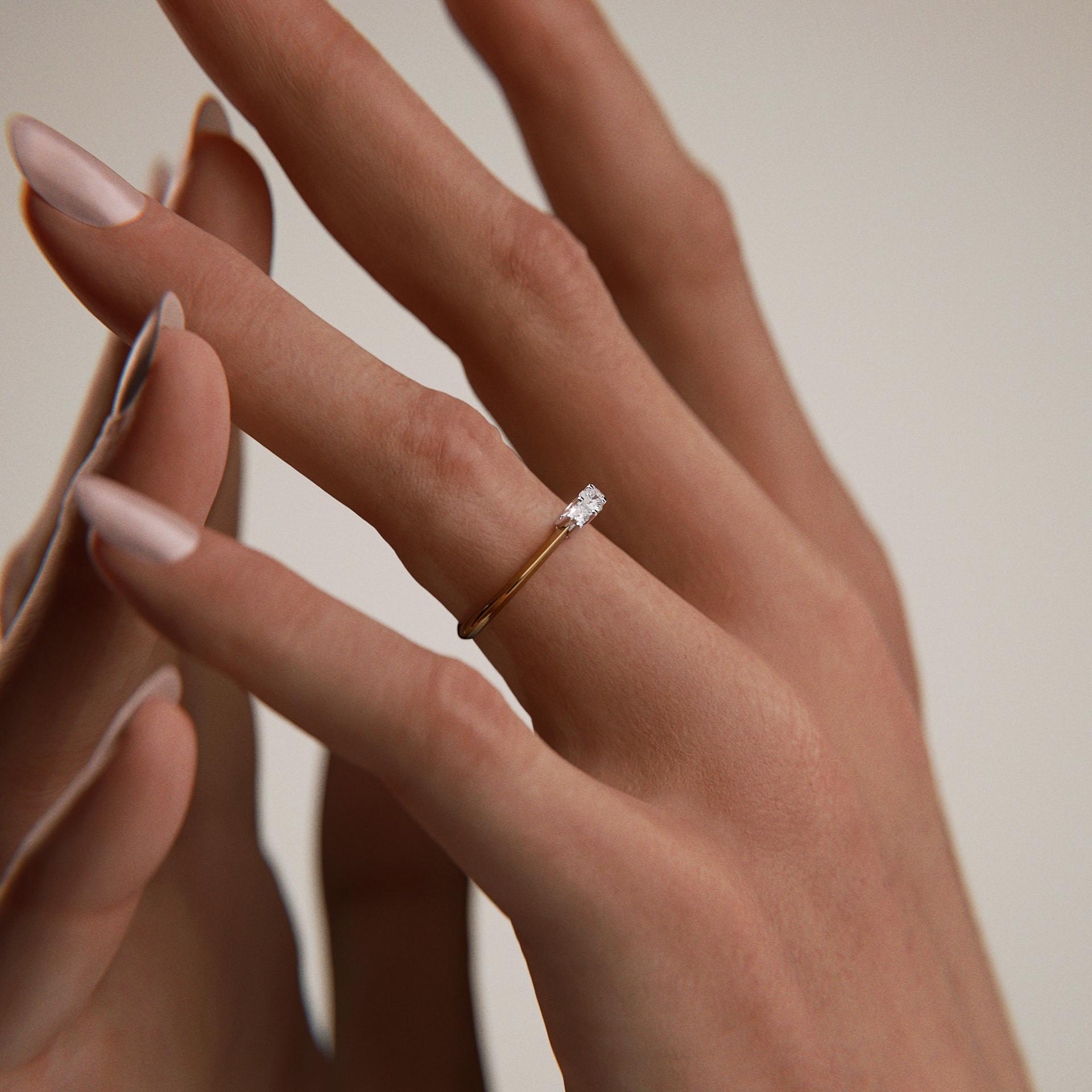 Pierścionek zaręczynowy My Honey z żółtego złota z diamentem naturalnym 0,16ct