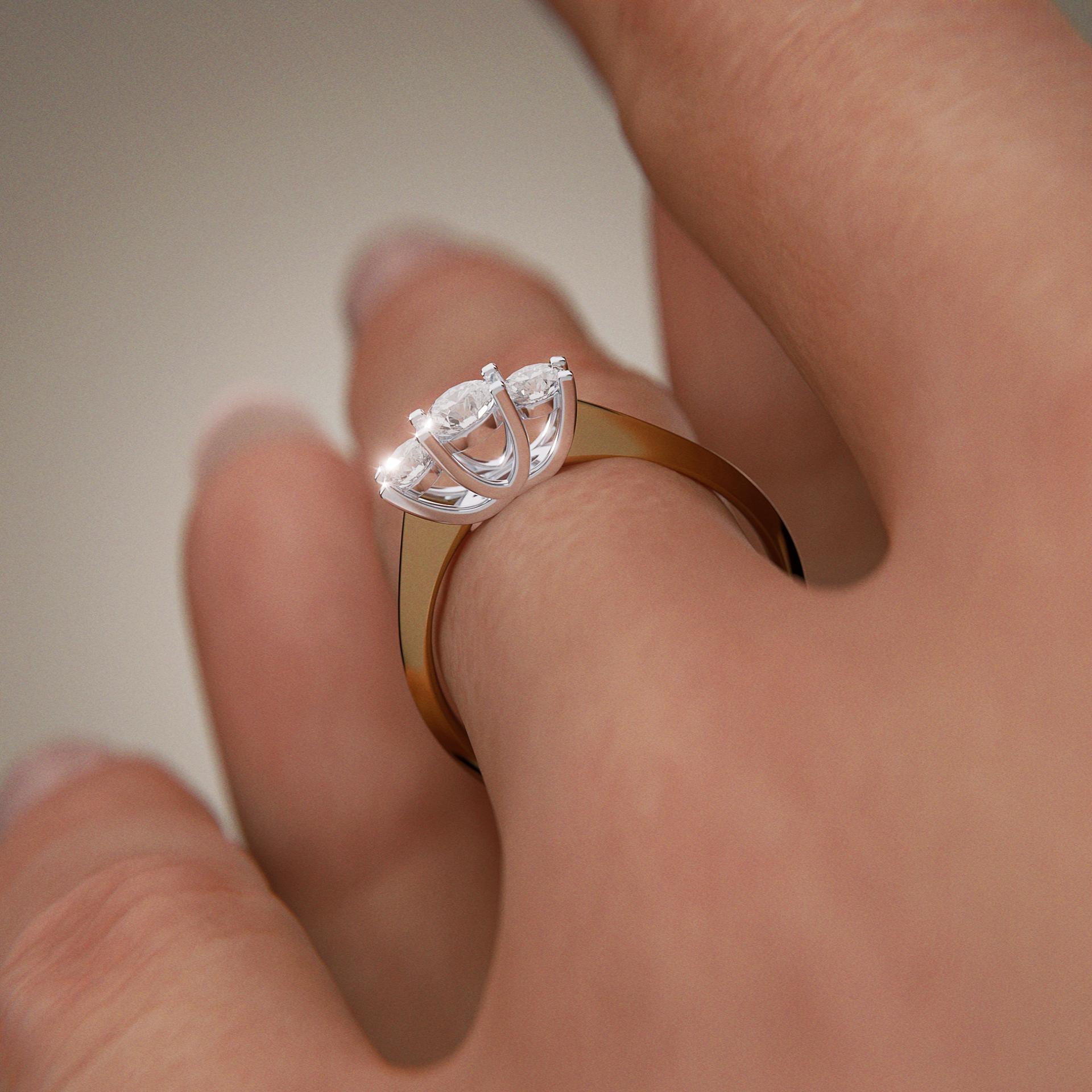 Pierścionek zaręczynowy My Honey z żółtego złota z diamentem laboratoryjnym 0,45ct