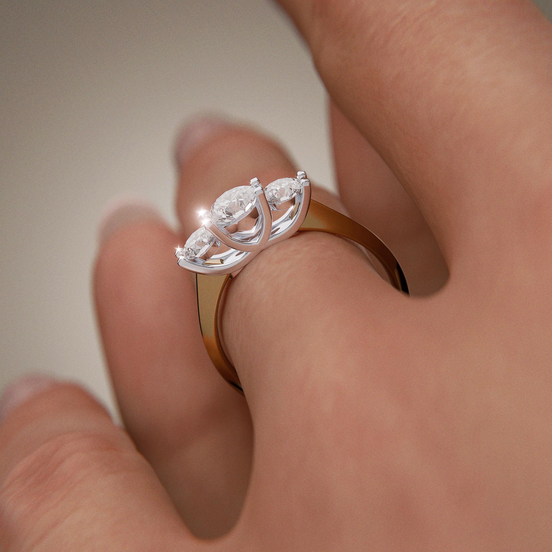 Pierścionek zaręczynowy My Honey z żółtego złota z diamentem naturalnym 0,84ct