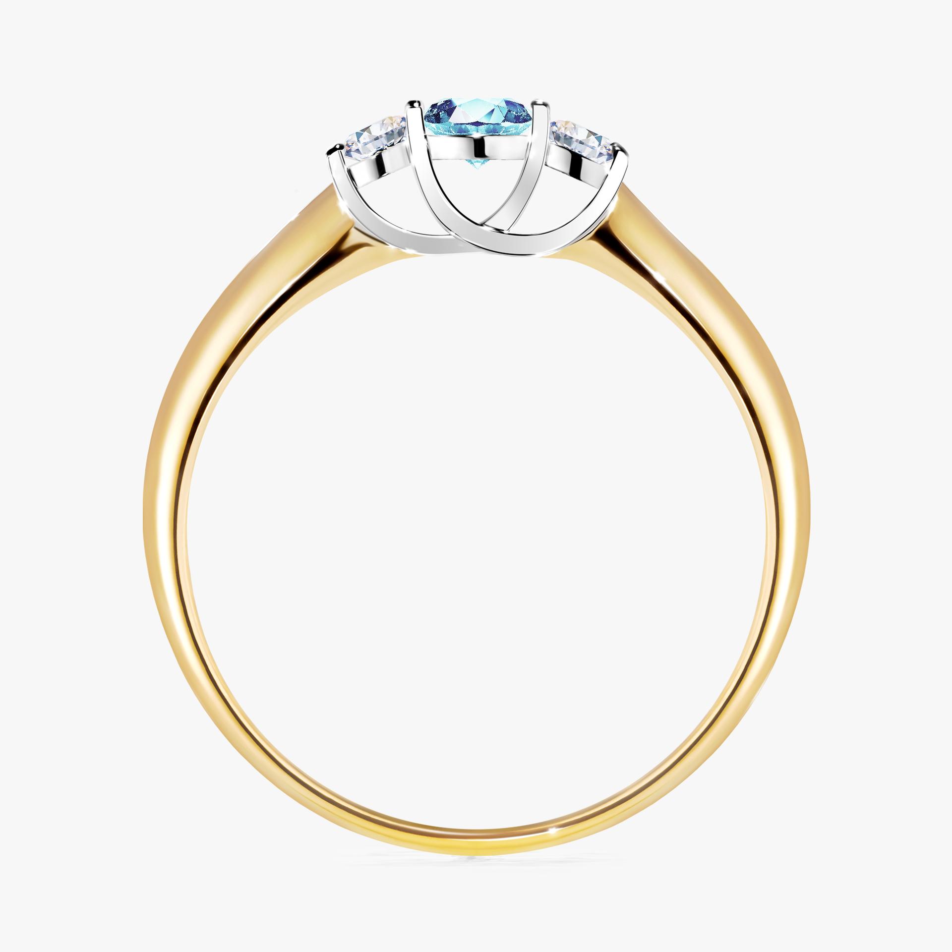 Pierścionek zaręczynowy My Honey z żółtego złota z akwamarynem 0,16ct