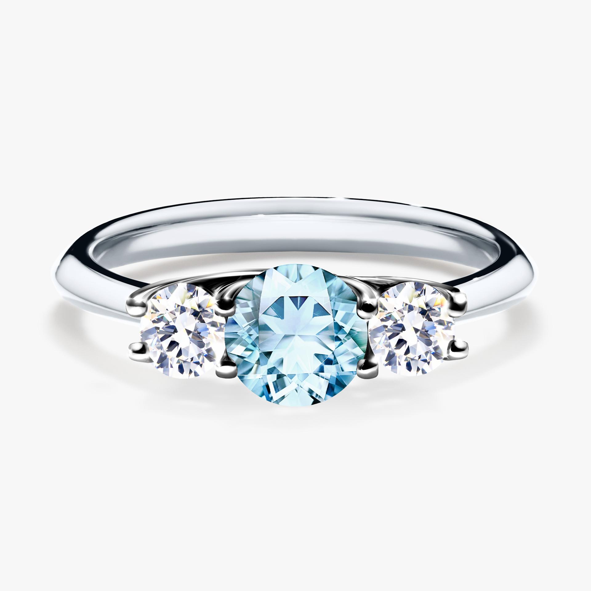 Pierścionek zaręczynowy My Honey z białego złota z akwamarynem 0,84ct