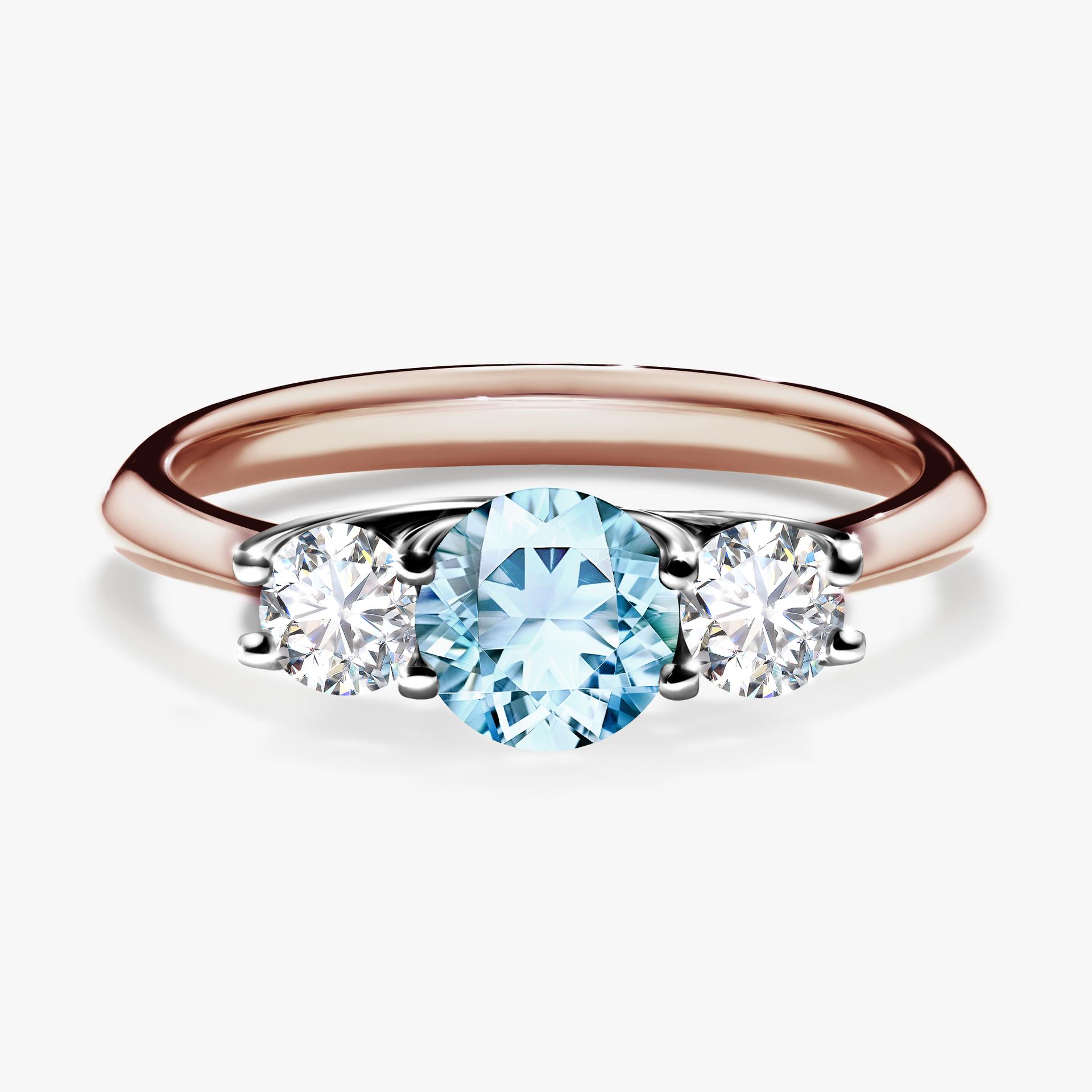 Pierścionek zaręczynowy My Honey z różowego złota z akwamarynem 0,84ct
