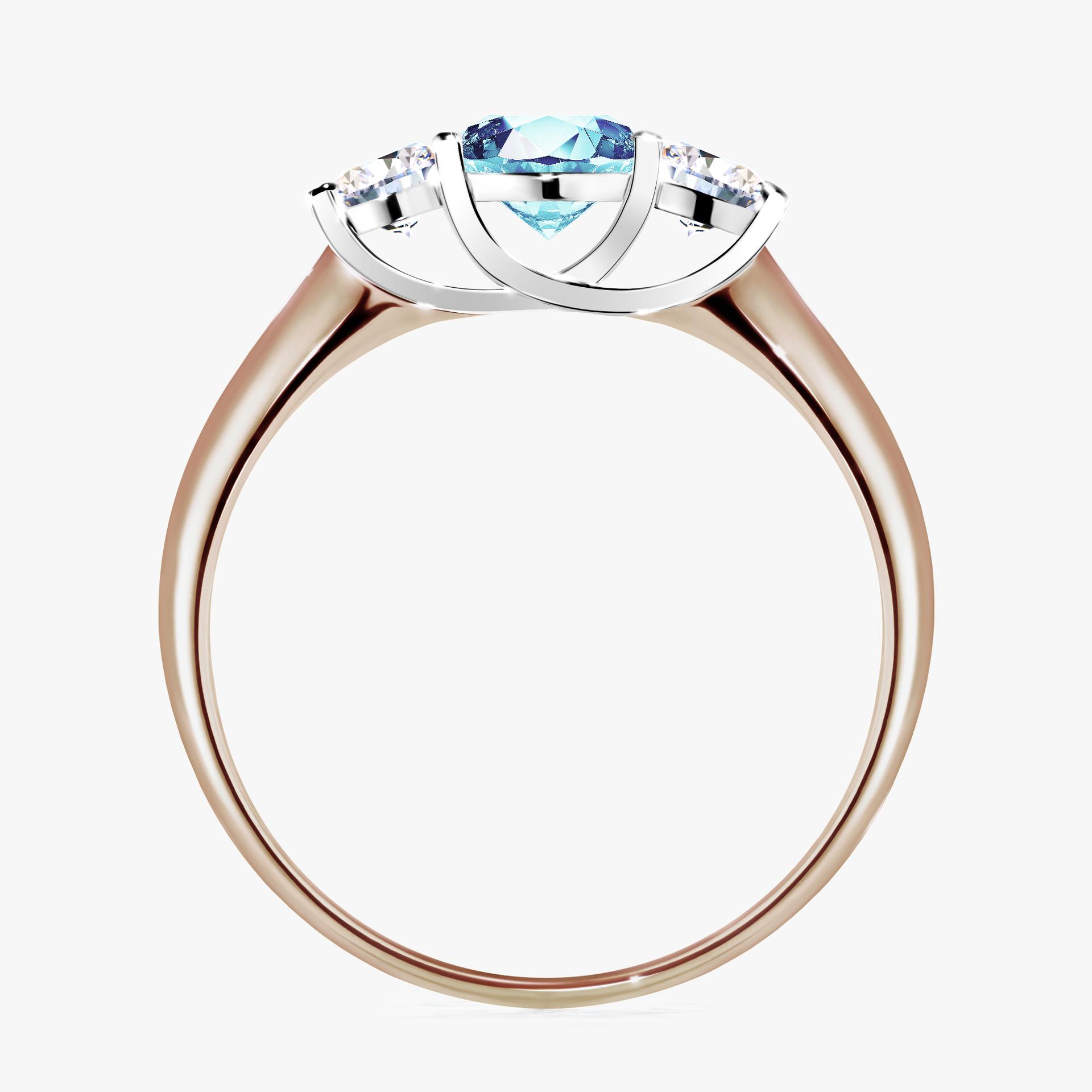 Pierścionek zaręczynowy My Honey z różowego złota z akwamarynem 0,84ct