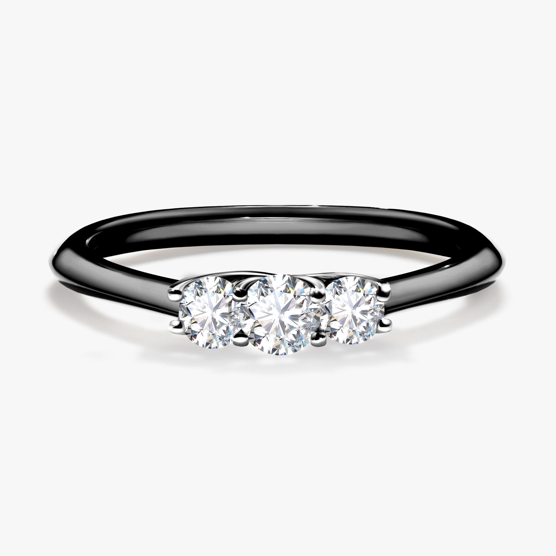 Pierscionek zareczynowy z diamentem 016 CT z czarnego zlota my honey 01