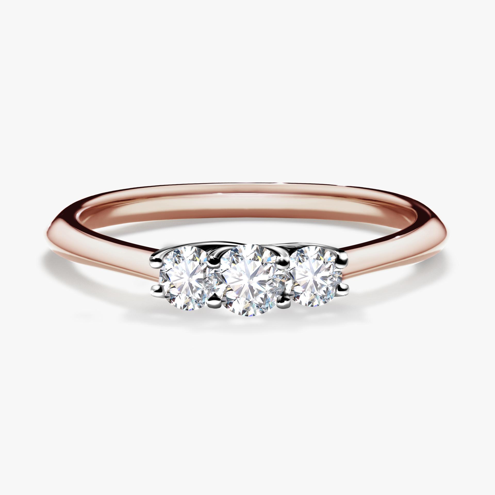 Pierścionek zaręczynowy My Honey z różowego złota z diamentem naturalnym 0,16ct