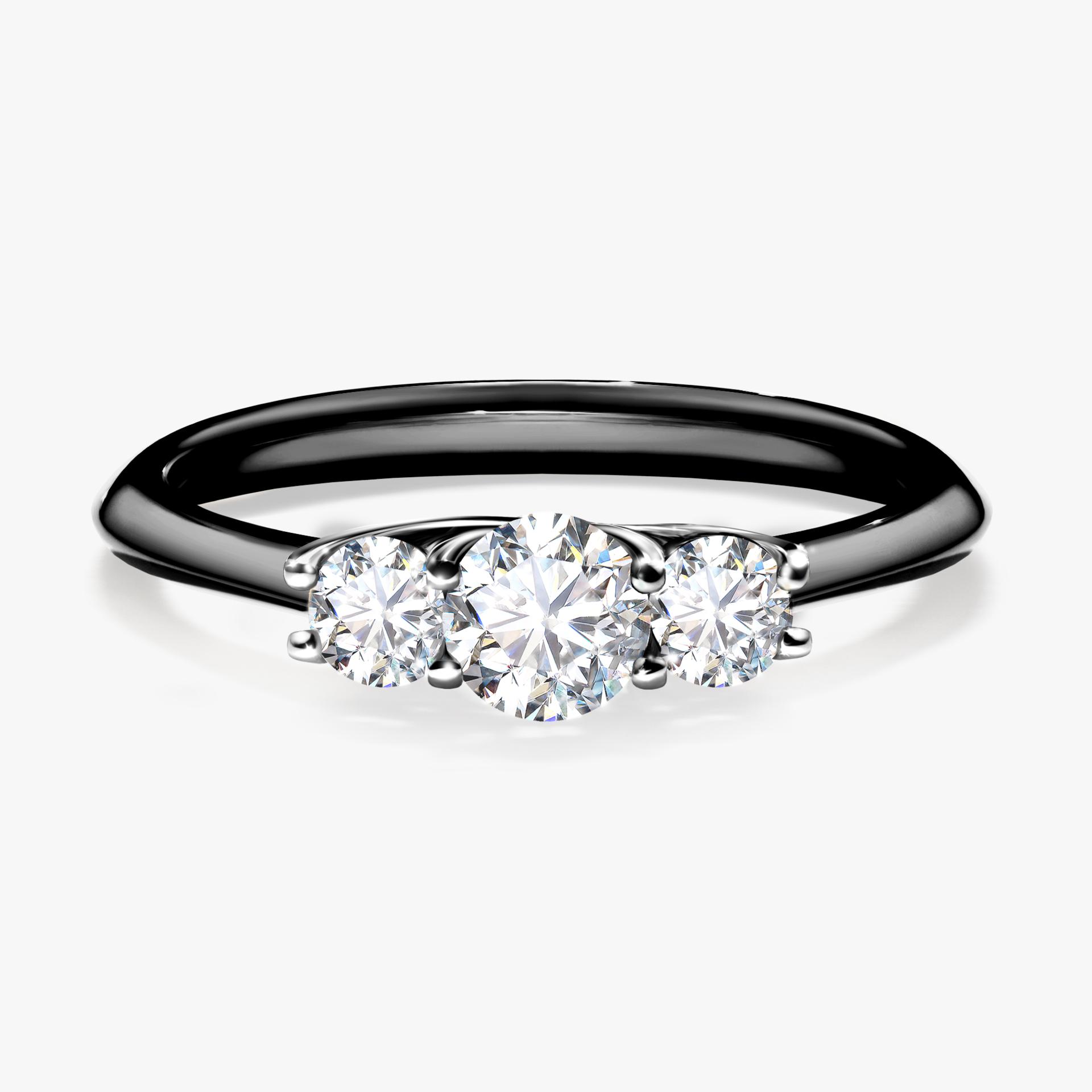 Pierscionek zareczynowy z diamentem 045 CT z czarnego zlota my honey 01