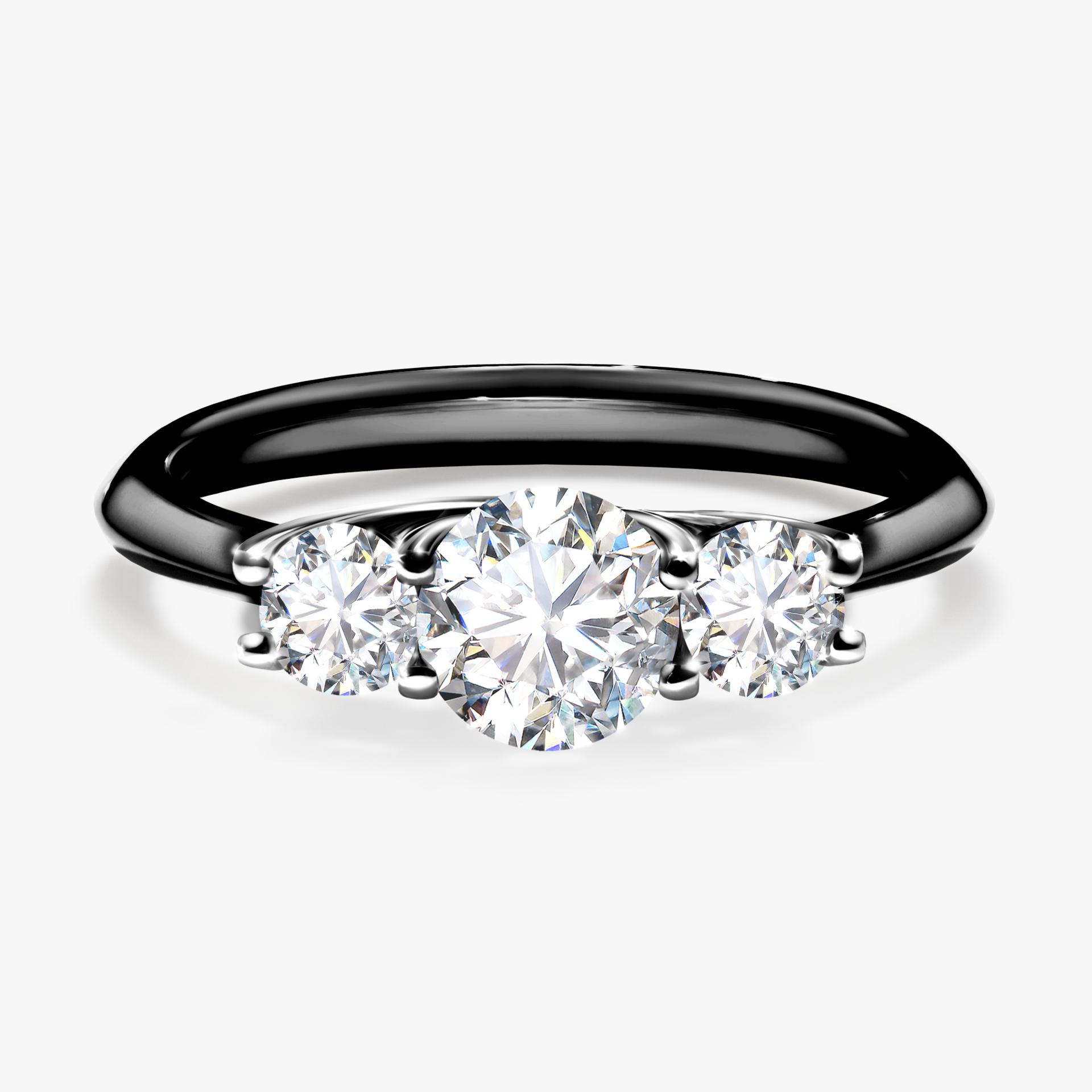 Pierscionek zareczynowy z diamentem 084 CT z czarnego zlota my honey 01