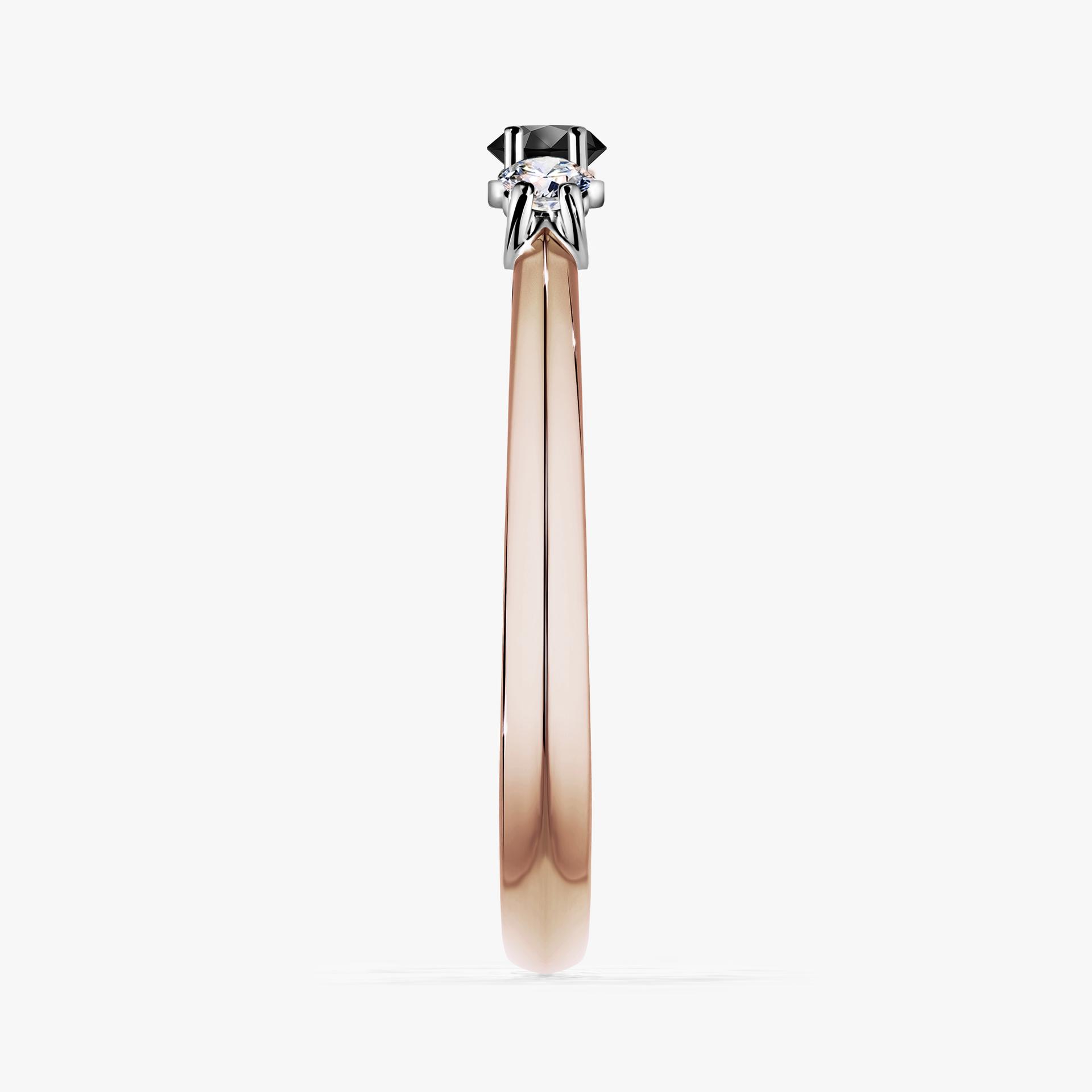 Pierscionek zareczynowy z diamentem czarny 022 CT z rozowego zlota my honey 03