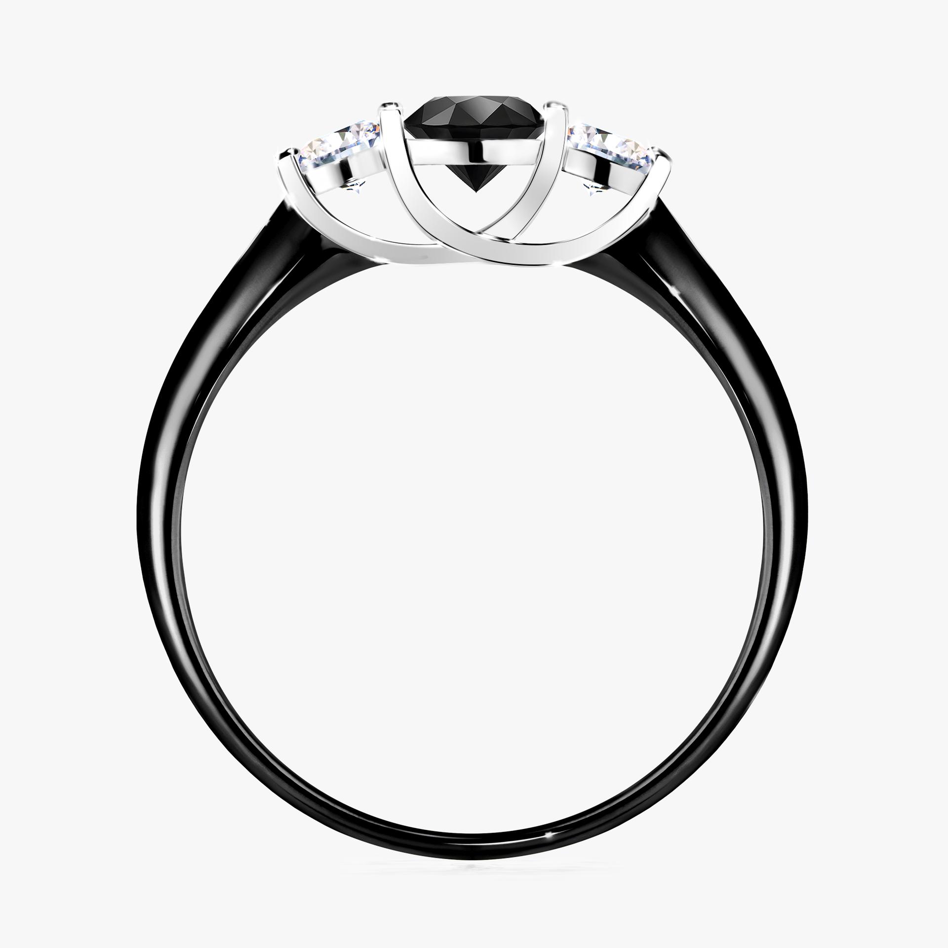 Pierscionek zareczynowy z diamentem czarny 053 CT z czarnego zlota my honey 02