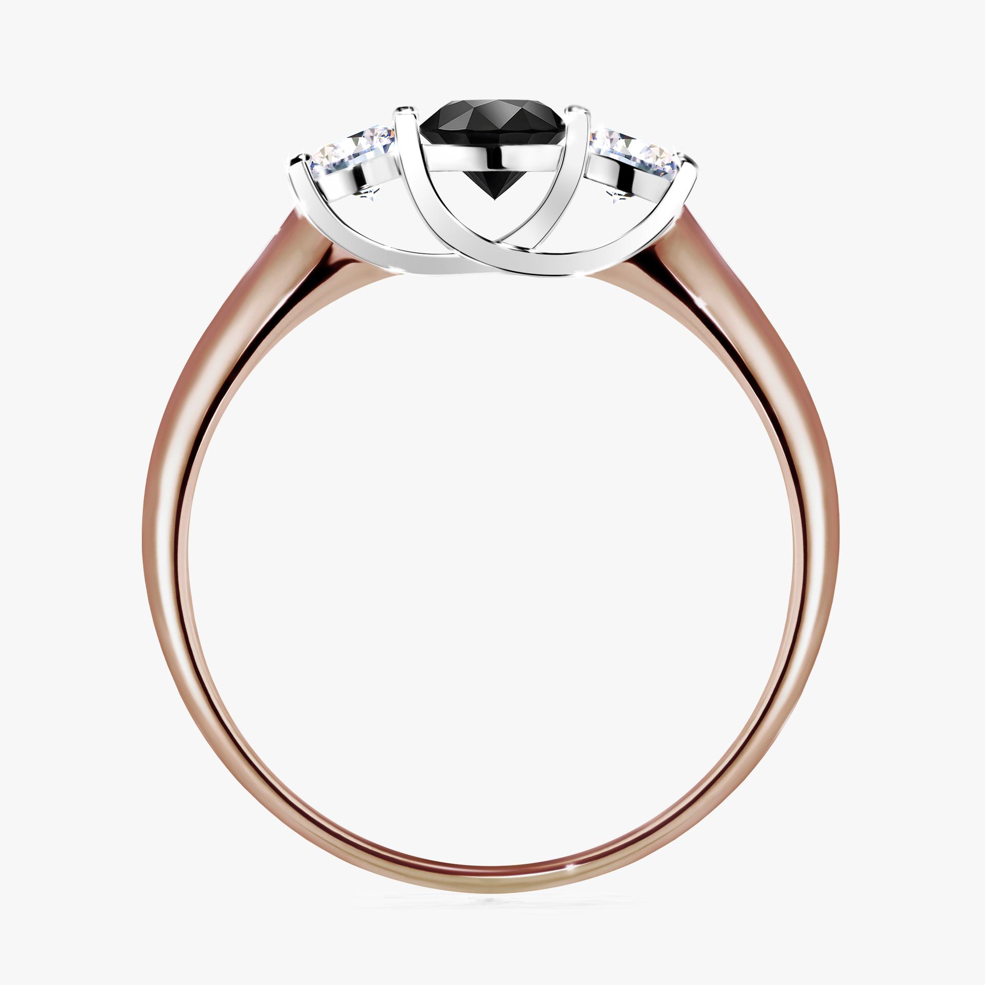 Pierscionek zareczynowy z diamentem czarny 053 CT z rozowego zlota my honey 02