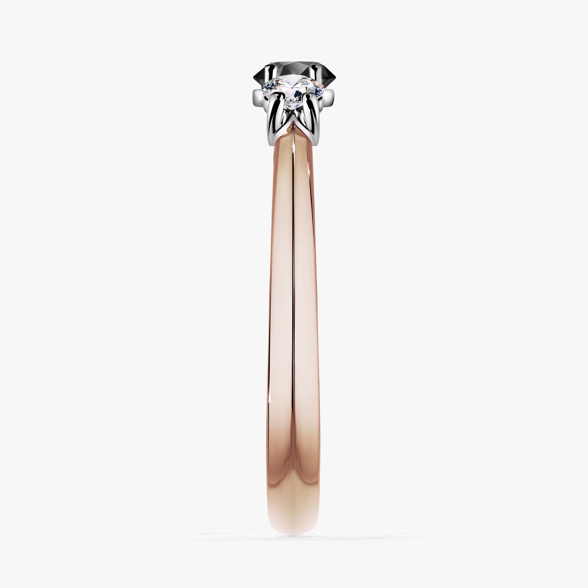 Pierscionek zareczynowy z diamentem czarny 053 CT z rozowego zlota my honey 03