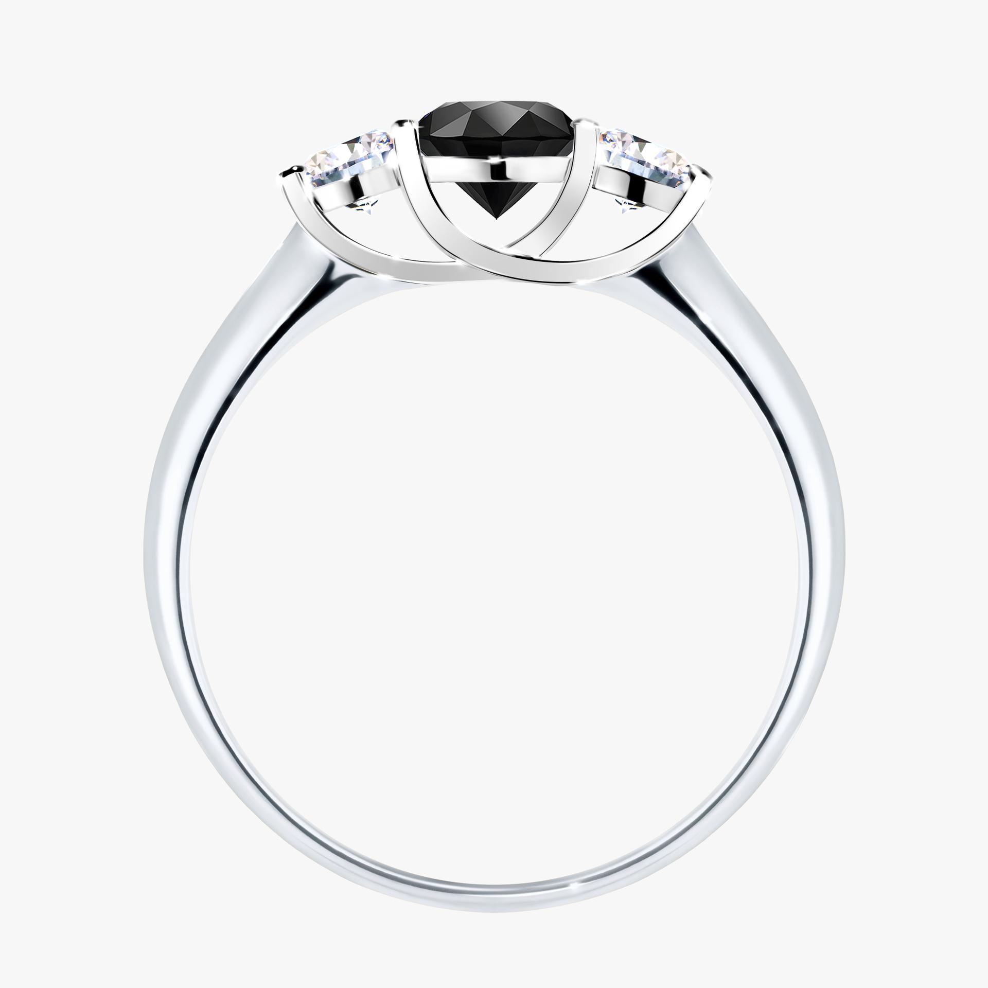 Pierscionek zareczynowy z diamentem czarny 084 CT z bialego zlota my honey 02