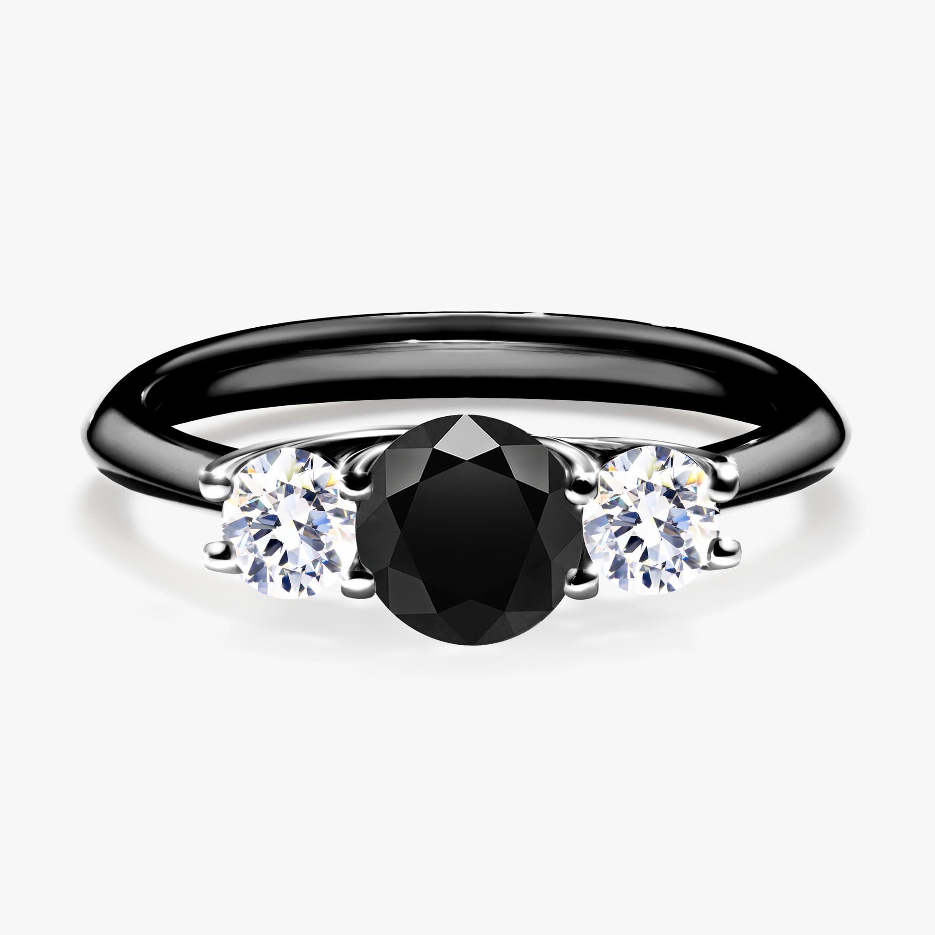 Pierscionek zareczynowy z diamentem czarny 084 CT z czarnego zlota my honey 01