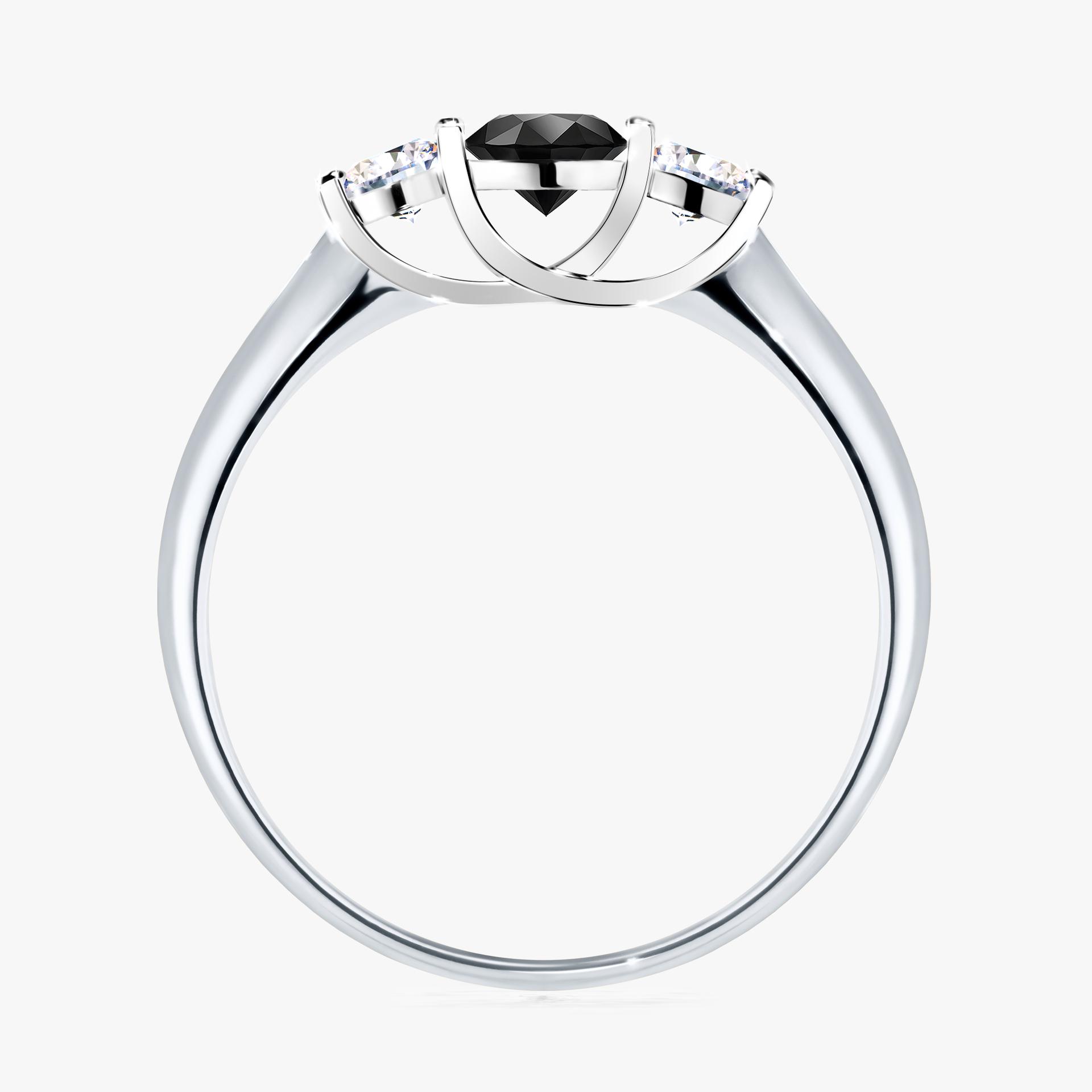 Pierscionek zareczynowy z diamentem czarnym 045 CT z bialego zlota my honey 02