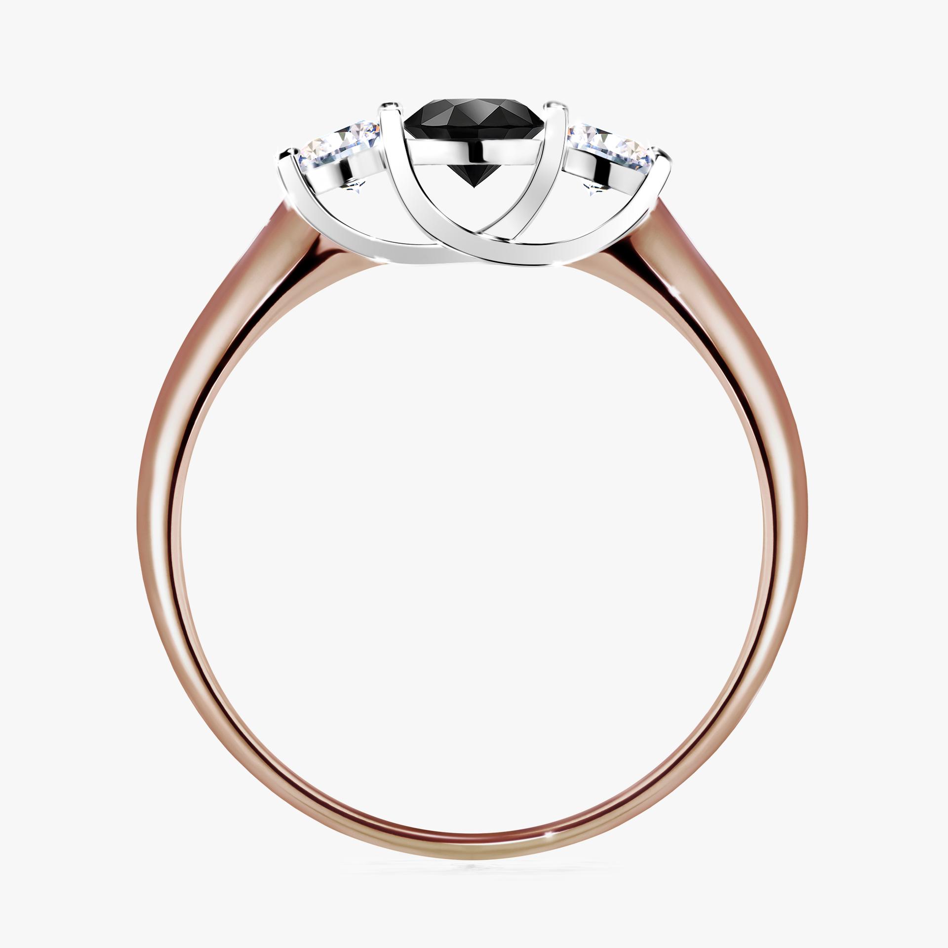 Pierscionek zareczynowy z diamentem czarnym 045 CT z rozowego zlota my honey 02