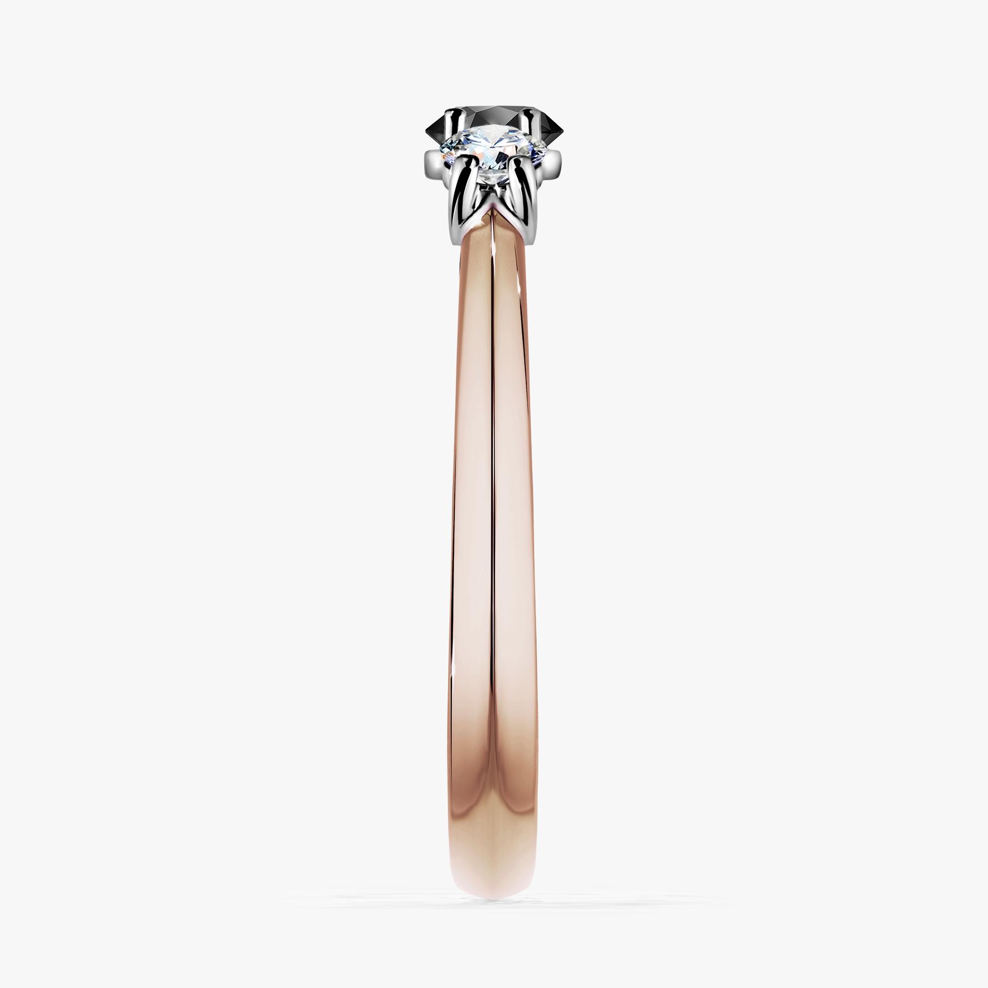 Pierscionek zareczynowy z diamentem czarnym 045 CT z rozowego zlota my honey 03