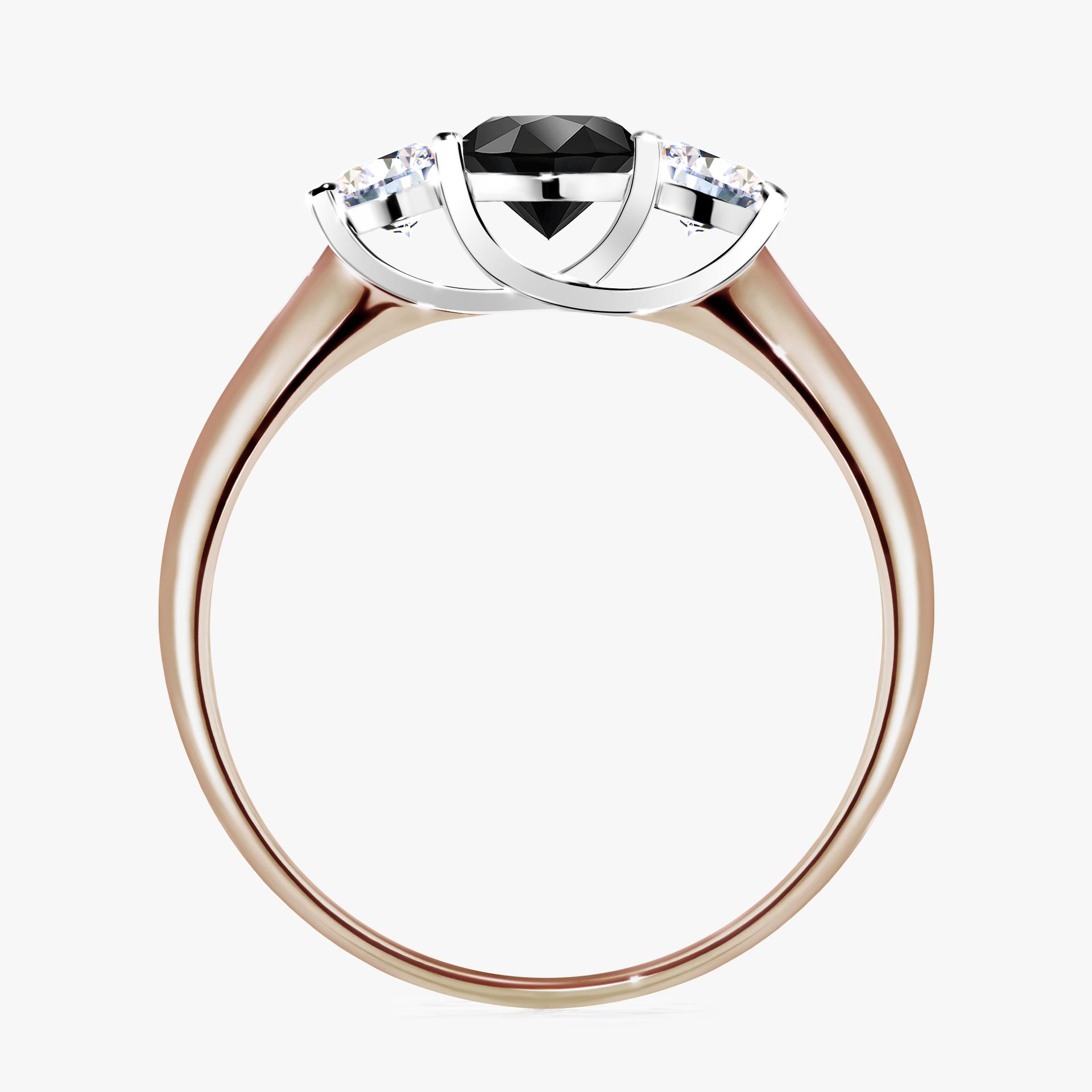 Pierscionek zareczynowy z diamentem czarnym 084 CT z rozowego zlota my honey 02