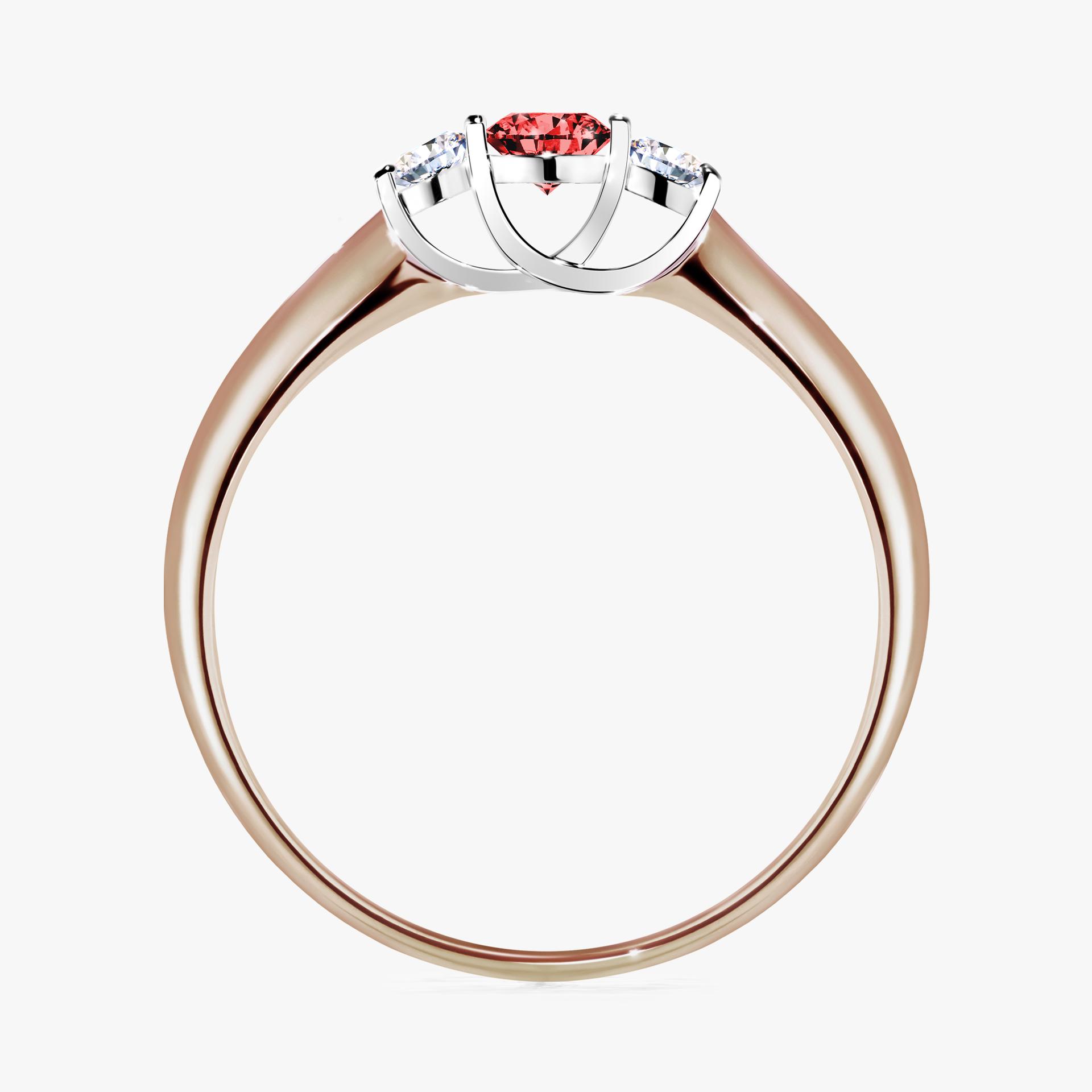 Pierścionek zaręczynowy My Honey z różowego złota z czerwonym diamentem 0,16ct