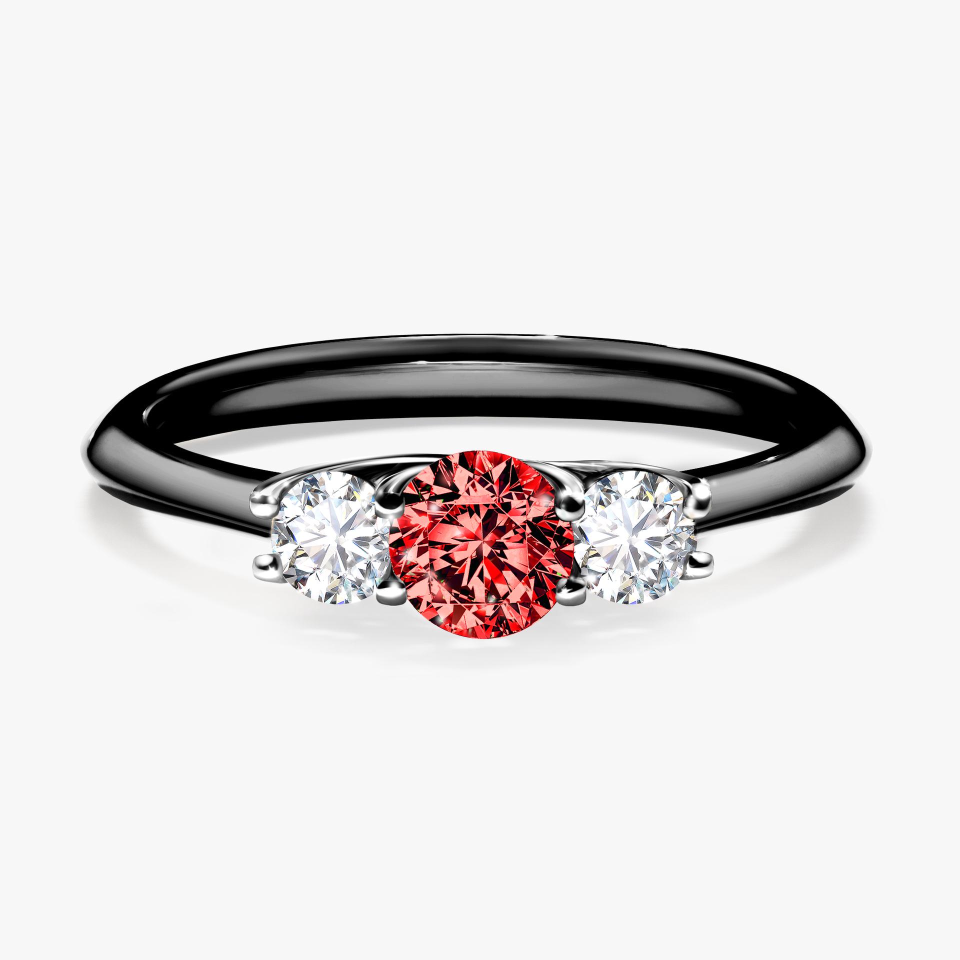 Pierscionek zareczynowy z diamentem czerwony 053 CT z czarnego zlota my honey 01