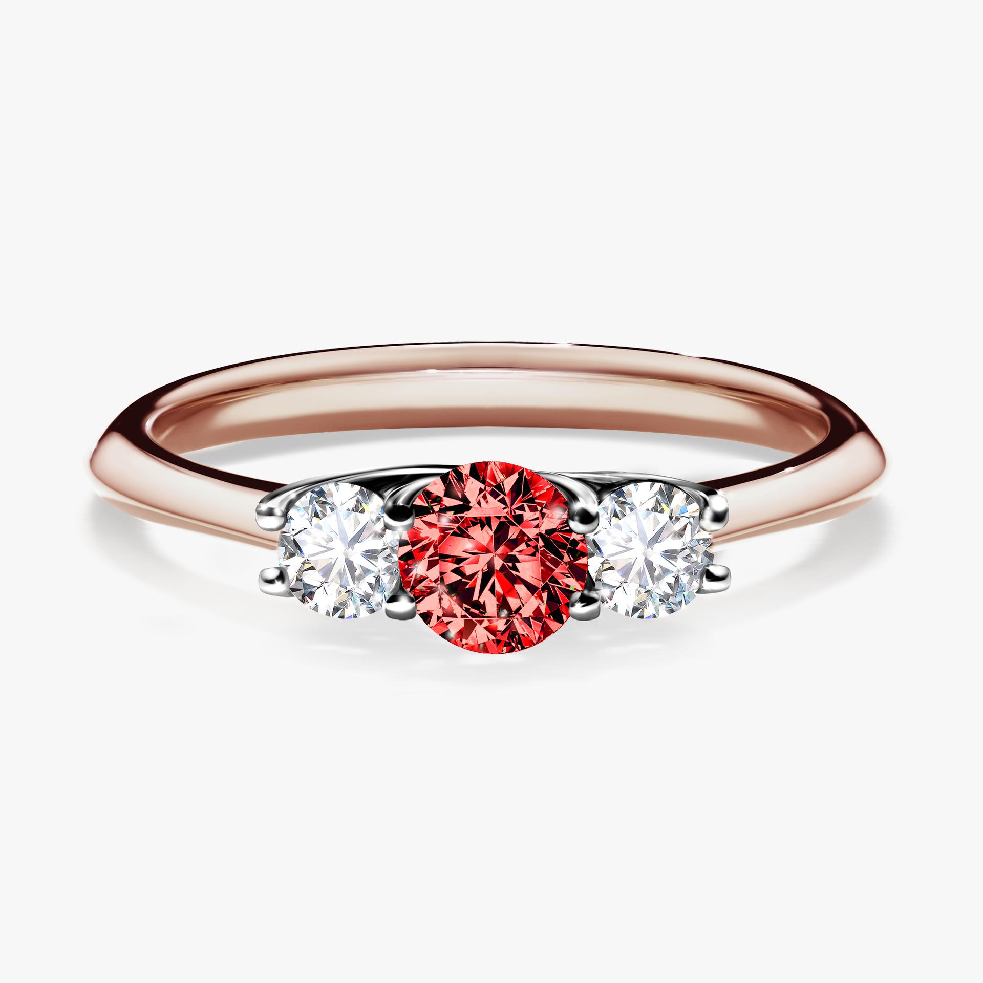 Pierscionek zareczynowy z diamentem czerwony 053 CT z rozowego zlota my honey 01