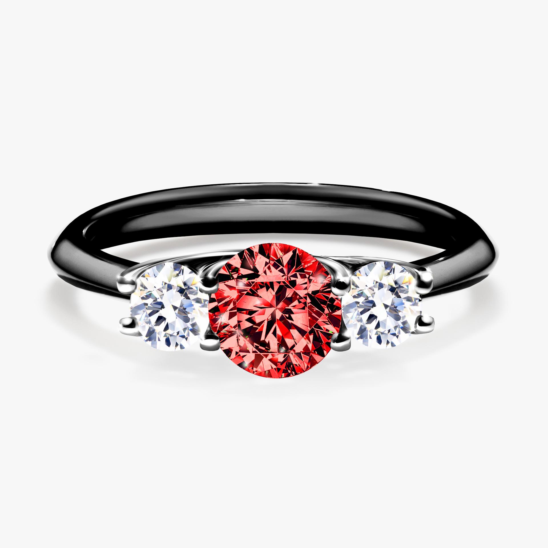 Pierscionek zareczynowy z diamentem czerwony 084 CT z czarnego zlota my honey 01