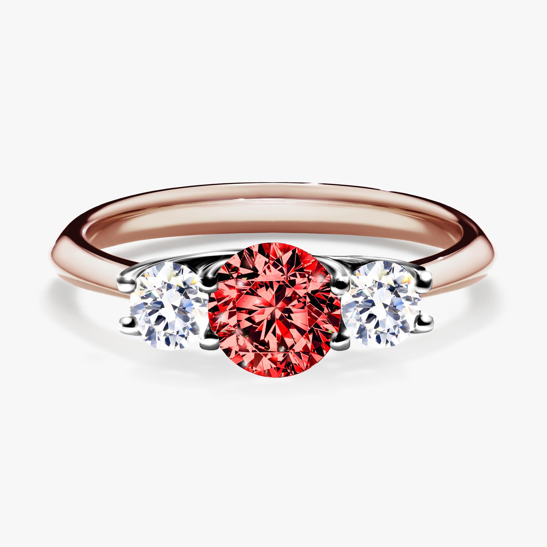 Pierscionek zareczynowy z diamentem czerwony 084 CT z rozowego zlota my honey 01