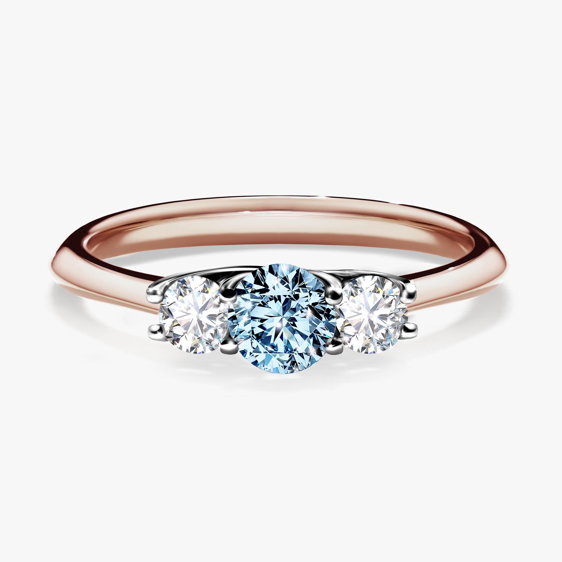 Pierscionek zareczynowy z diamentem niebieski 053 CT z rozowego zlota my honey 01