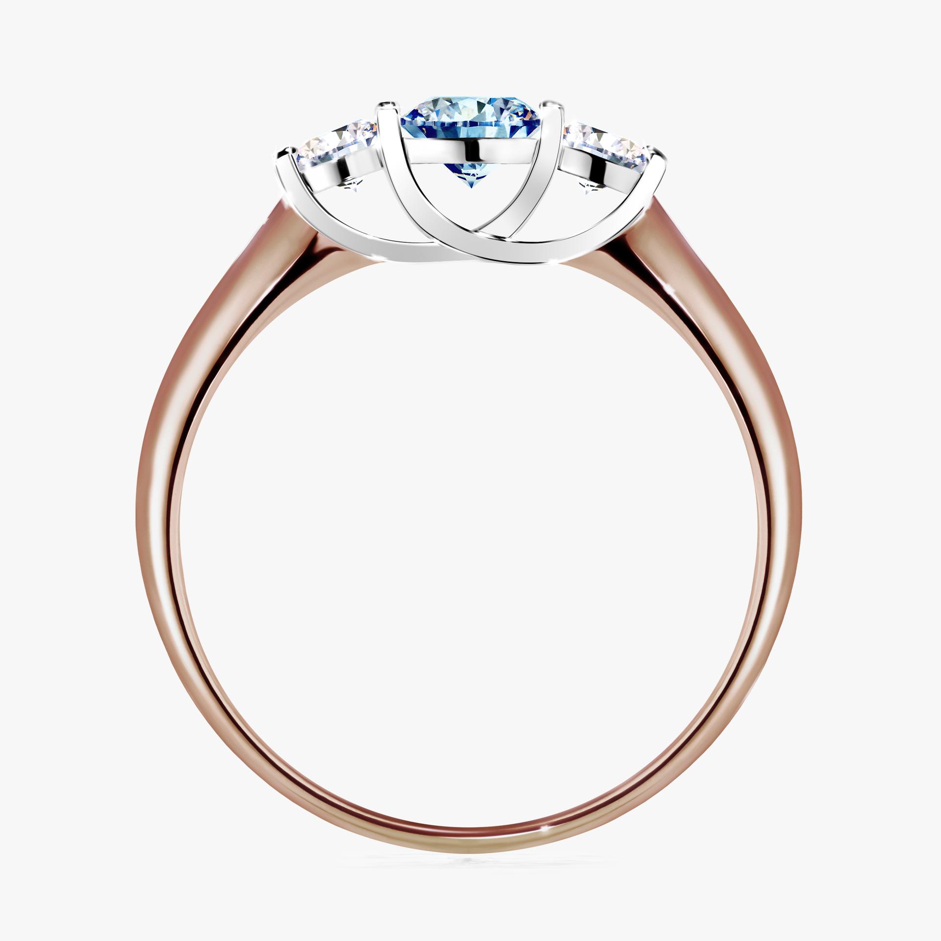 Pierscionek zareczynowy z diamentem niebieski 053 CT z rozowego zlota my honey 02