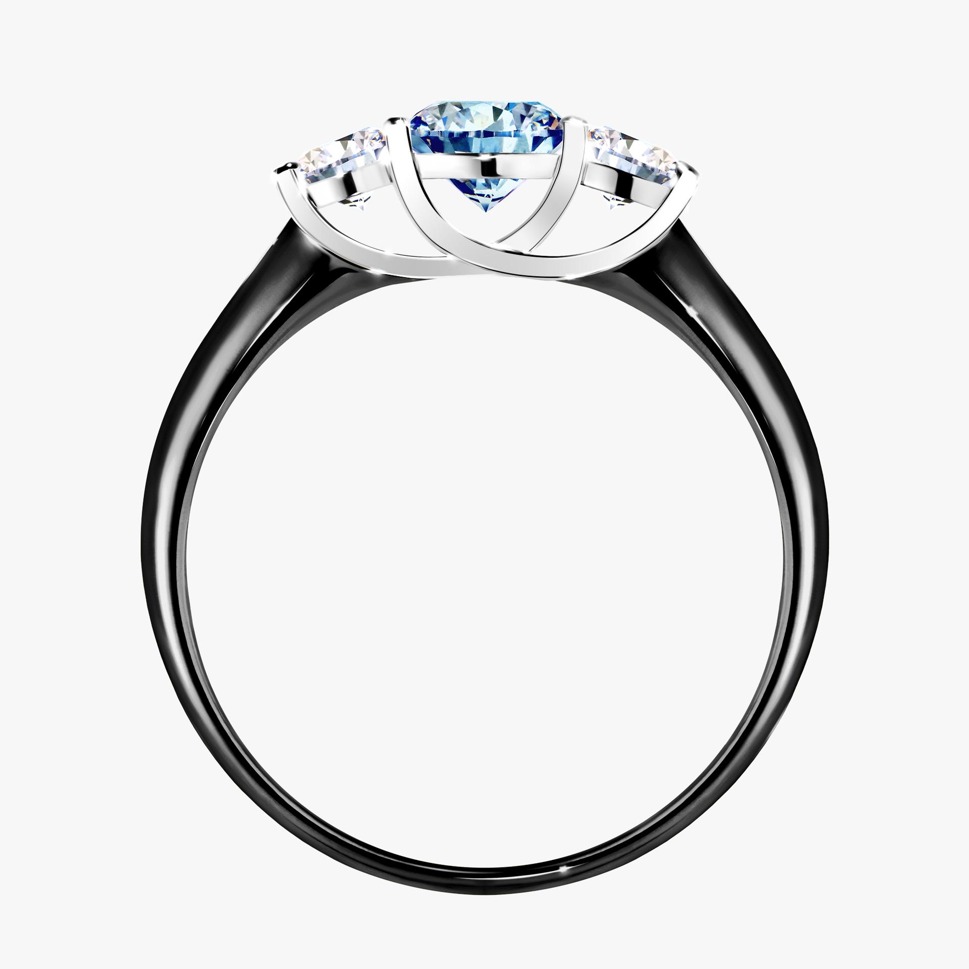 Pierscionek zareczynowy z diamentem niebieski 084 CT z czarnego zlota my honey 02