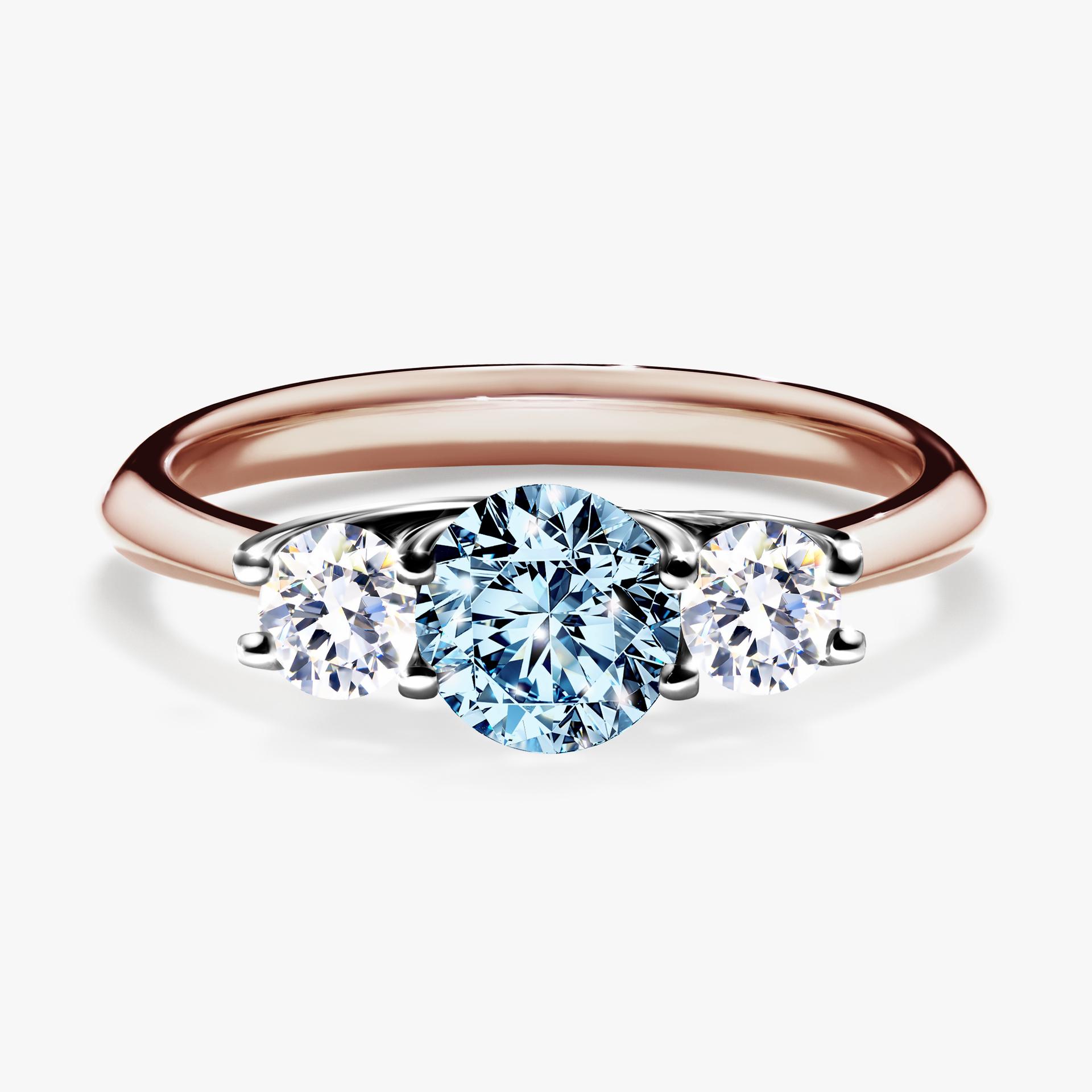Pierscionek zareczynowy z diamentem niebieski 084 CT z rozowego zlota my honey 01