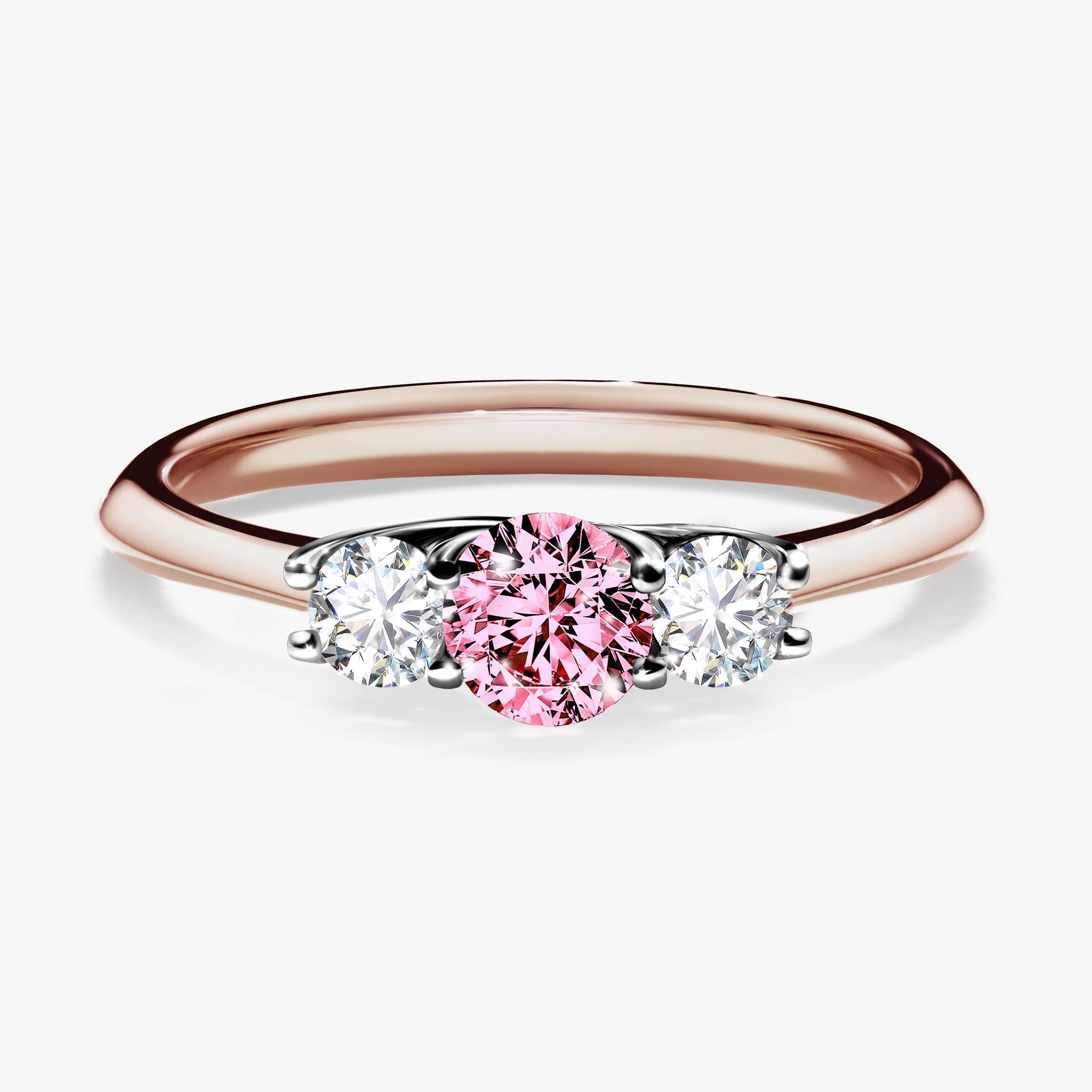 Pierscionek zareczynowy z diamentem rozowy 053 CT z rozowego zlota my honey 01