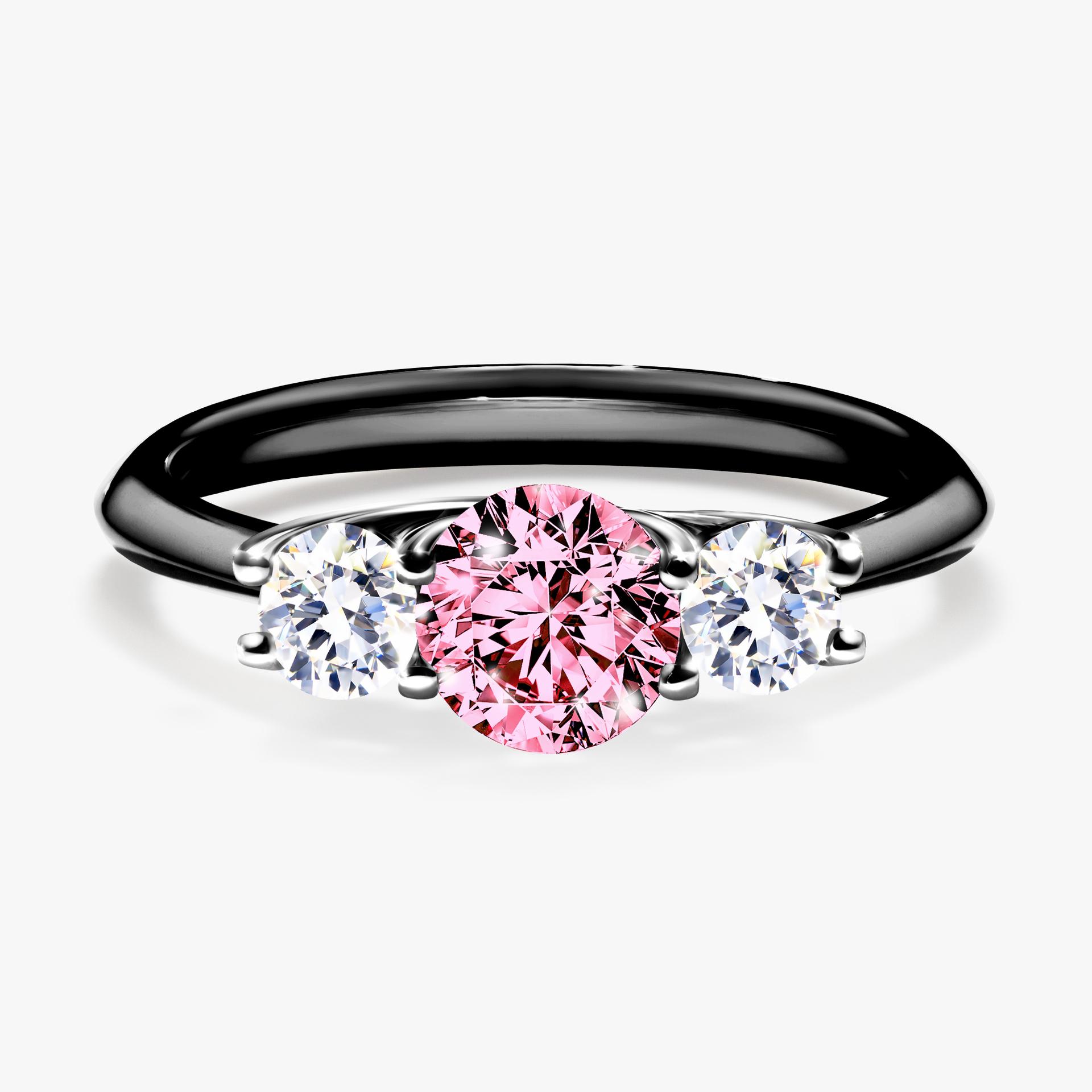 Pierscionek zareczynowy z diamentem rozowy 084 CT z czarnego zlota my honey 01