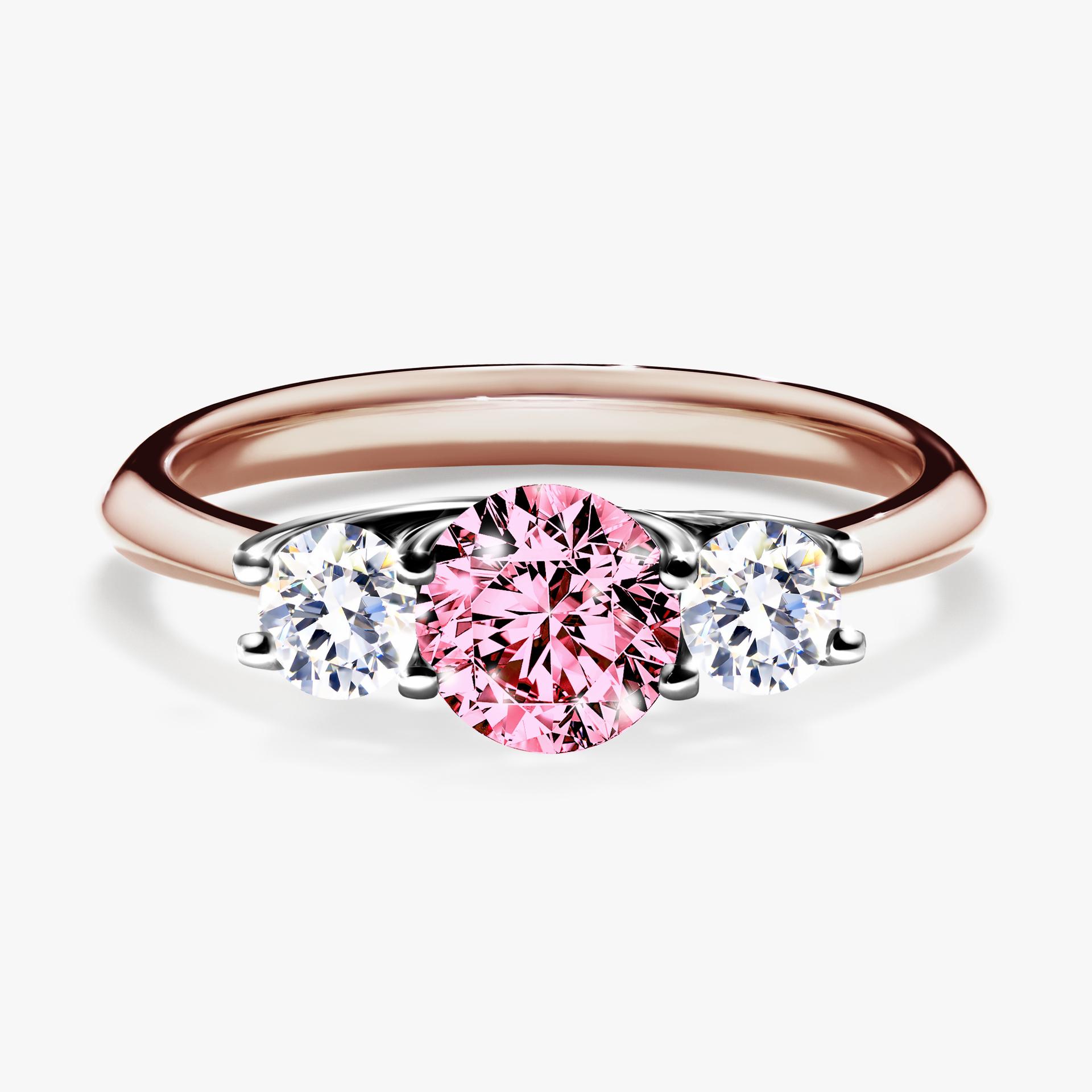 Pierscionek zareczynowy z diamentem rozowy 084 CT z rozowego zlota my honey 01