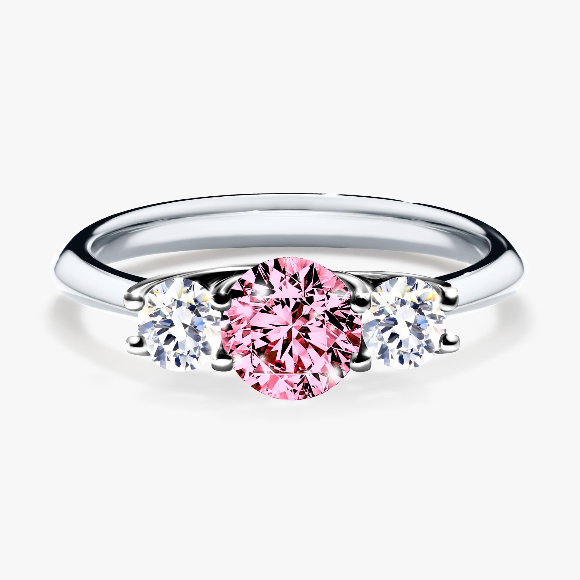 Pierścionek zaręczynowy My Honey z białego złota z różowym diamentem 0,84ct