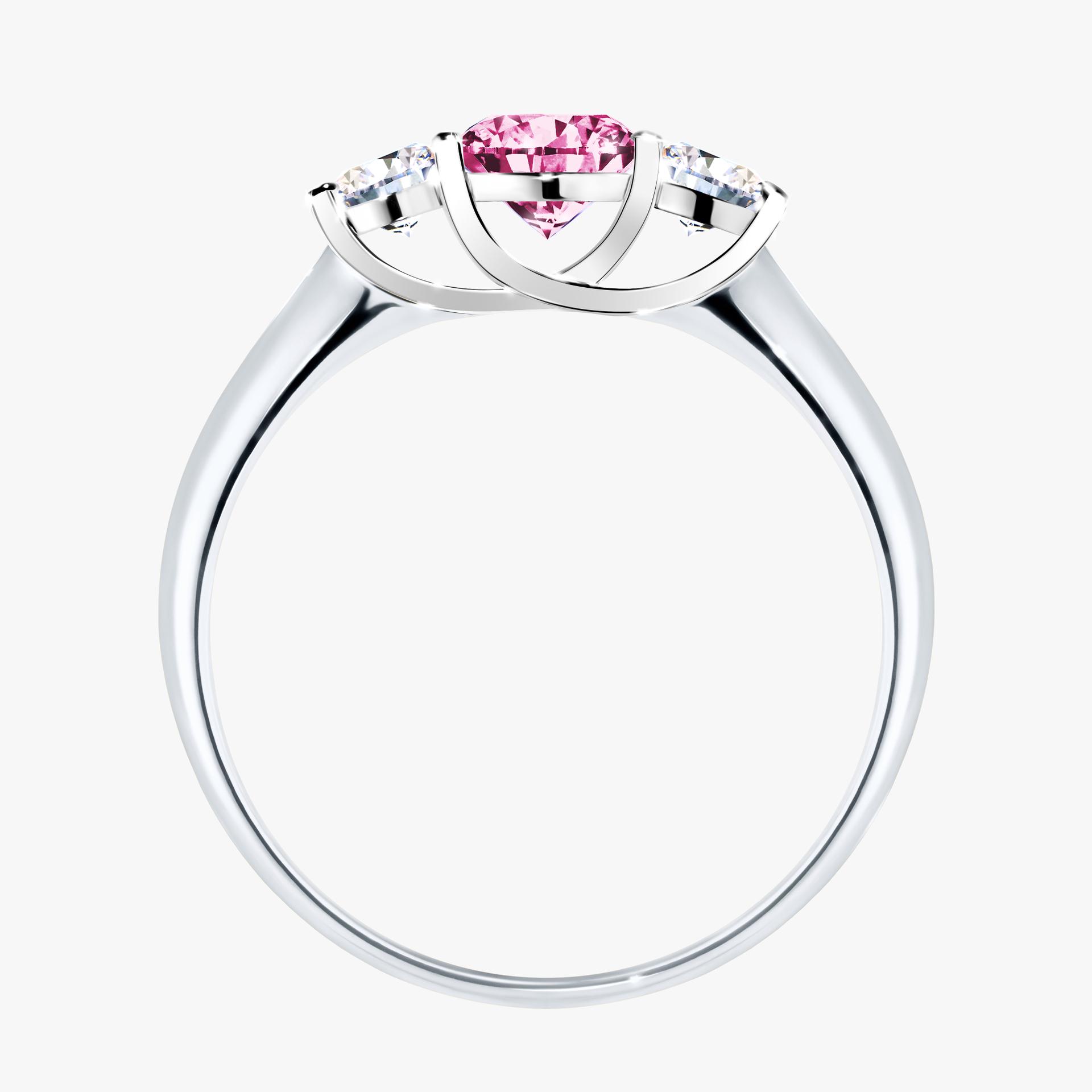 Pierścionek zaręczynowy My Honey z białego złota z różowym diamentem 0,84ct