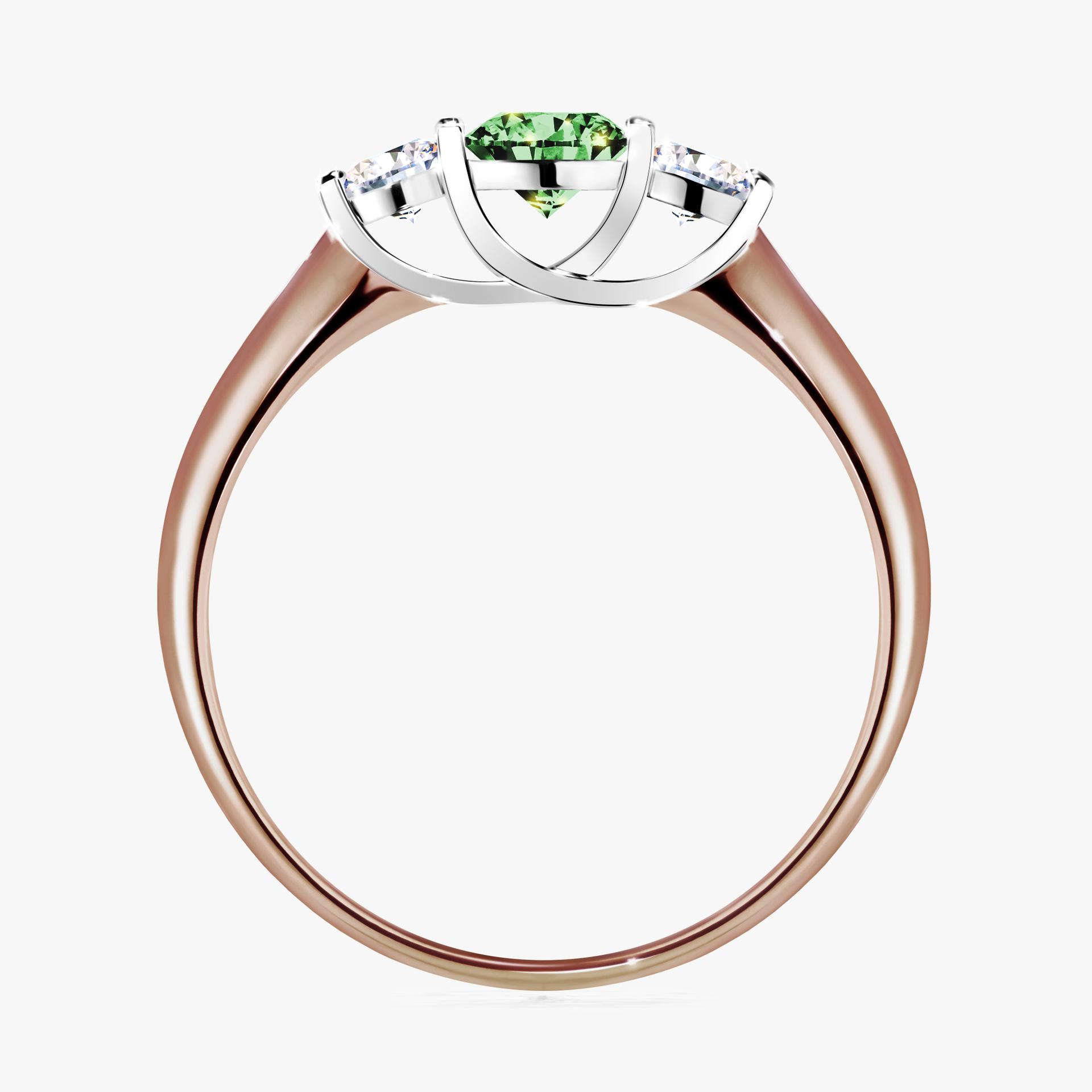 Pierscionek zareczynowy z diamentem zielony_ciemny 053 CT z rozowego zlota my honey 02
