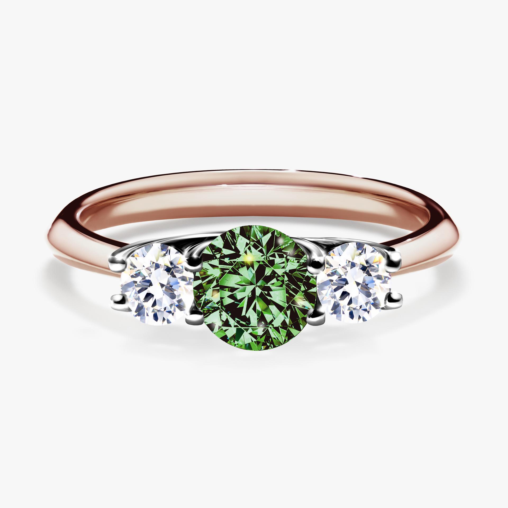 Pierscionek zareczynowy z diamentem zielony_ciemny 084 CT z rozowego zlota my honey 01